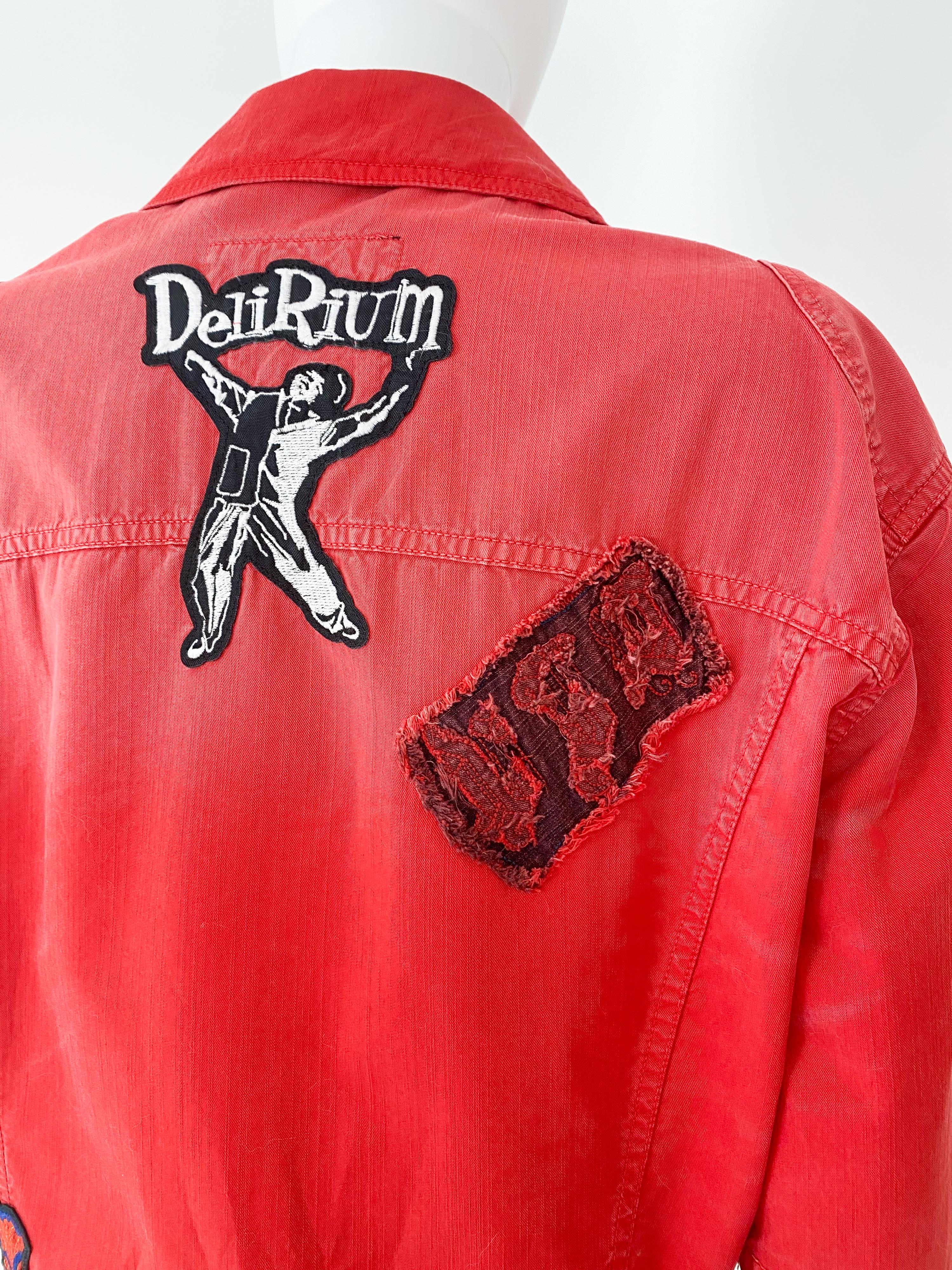 Versace Jeans Couture Red Delirium Jacket with Graffiti, Embroidery Size Men XL For Sale 11