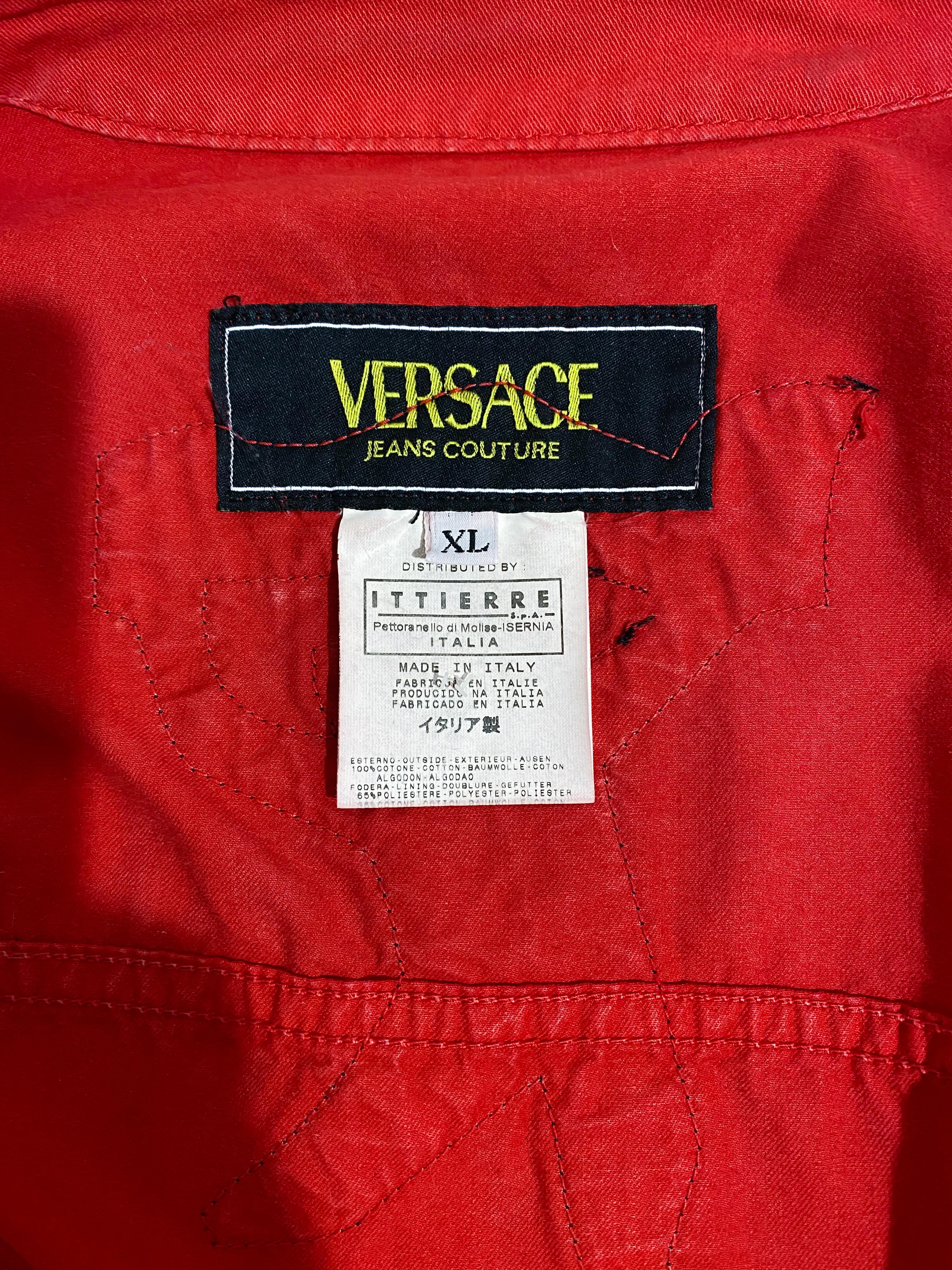 Versace Jeans Couture Red Delirium Jacket with Graffiti, Embroidery Size Men XL For Sale 12