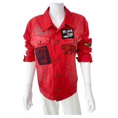 Versace Jeans Couture Red Delirium Jacket with Graffiti, Embroidery Size Men XL