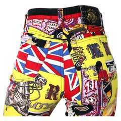 Versace Jeans Couture Rock 'n' Royalty Print Pants circa 1990s