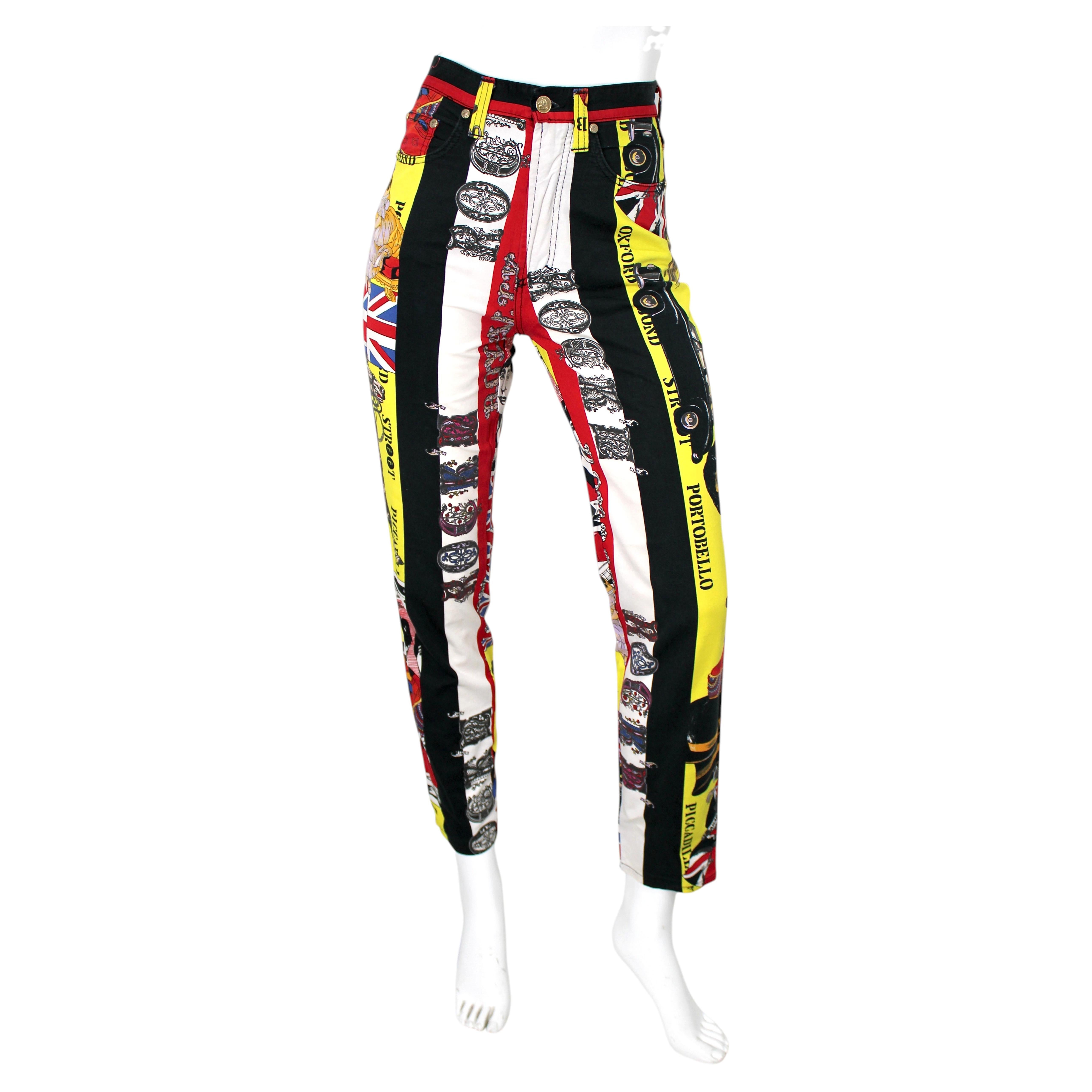 Versace Jeans Couture Rock 'n' Royalty Print Pants circa 1990s