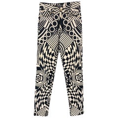 VERSACE JEANS Couture Größe 28 Schwarz & Weiß Geometrischer Druck Jeans