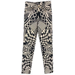 VERSACE JEANS Couture Size 28 Black & White Geometric Print Jeans