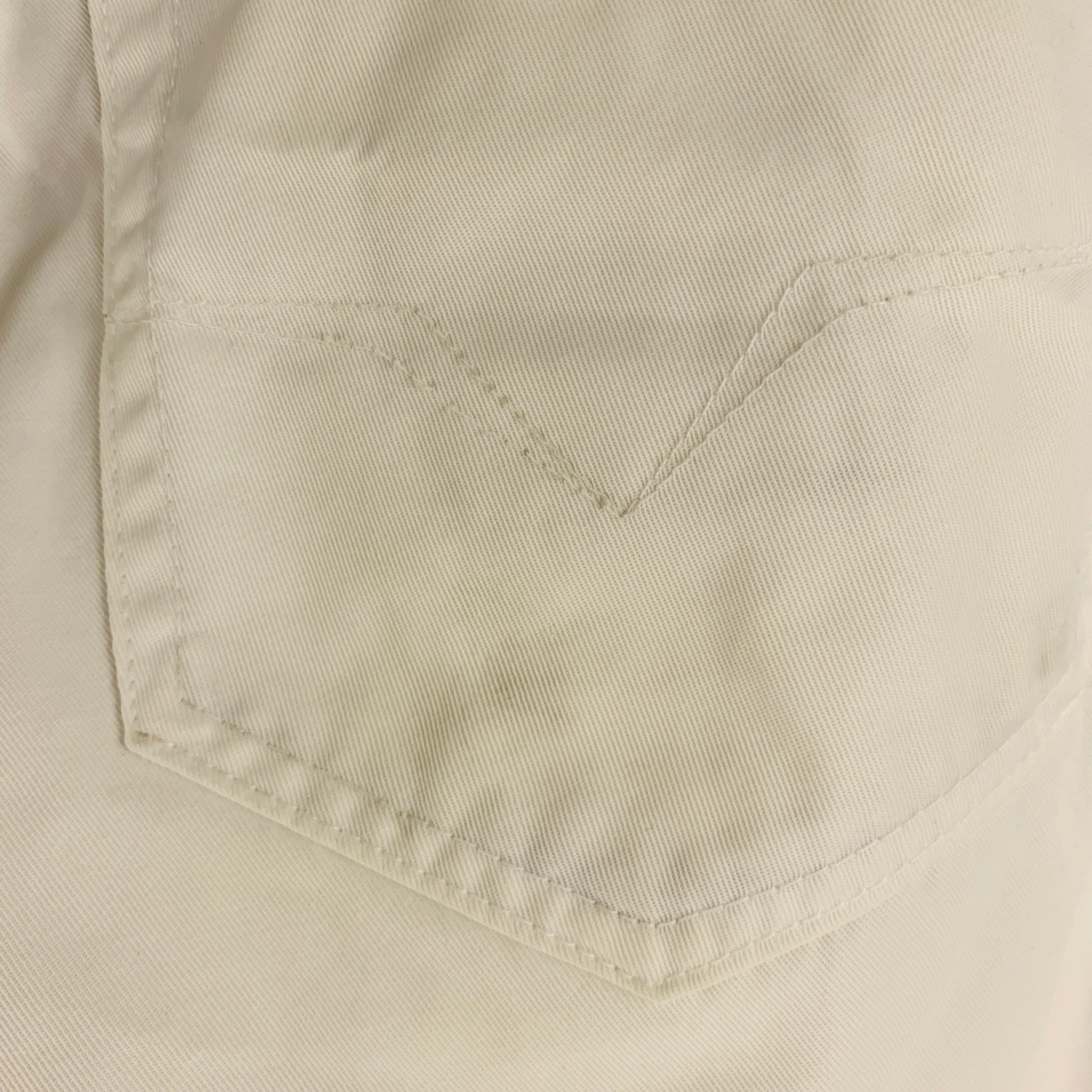 VERSACE JEANS COUTURE Size 30 White Denim 5 Pocket Jeans For Sale 3