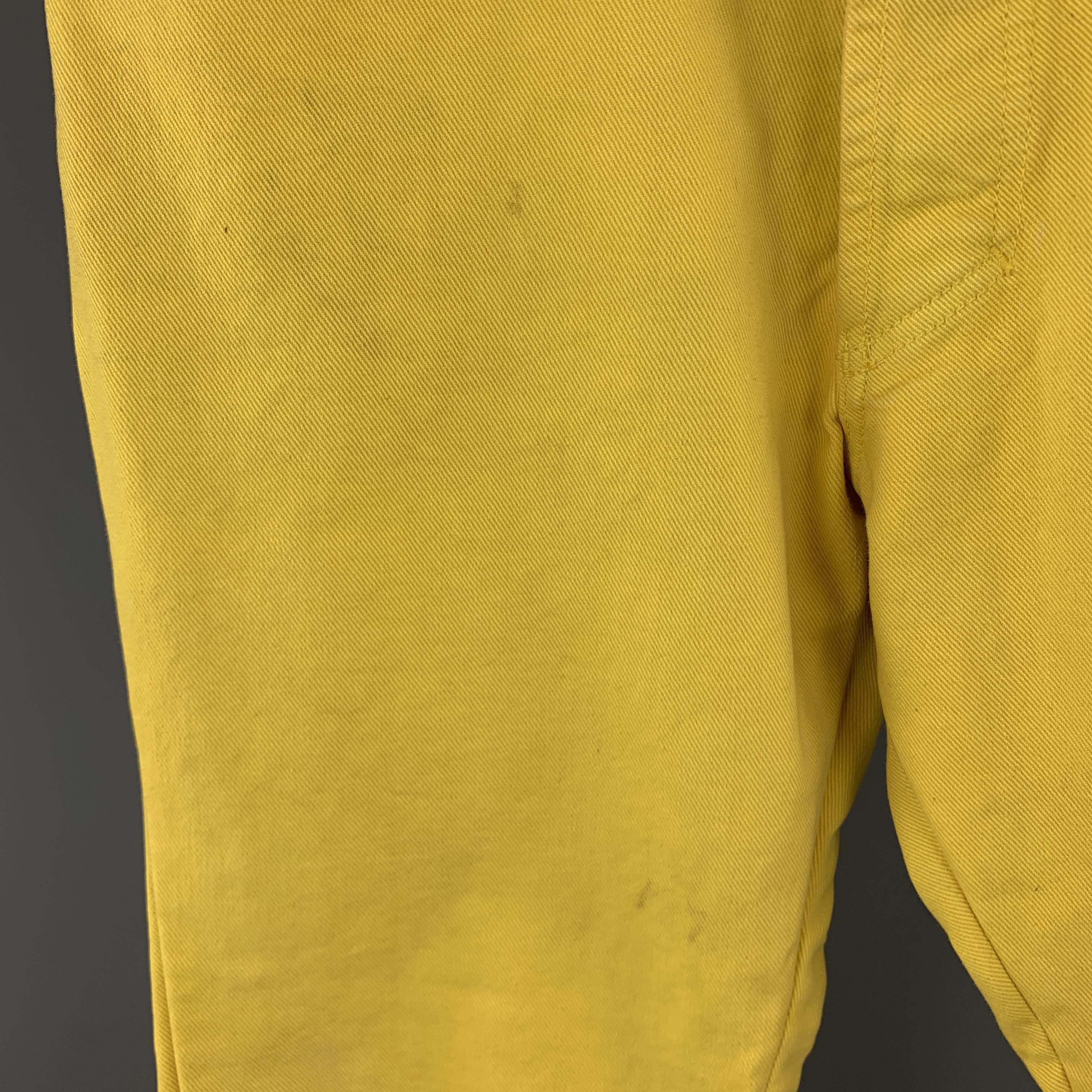 VERSACE JEANS COUTURE Size 30 Yellow Cotton Sun Button Fly Jeans 5