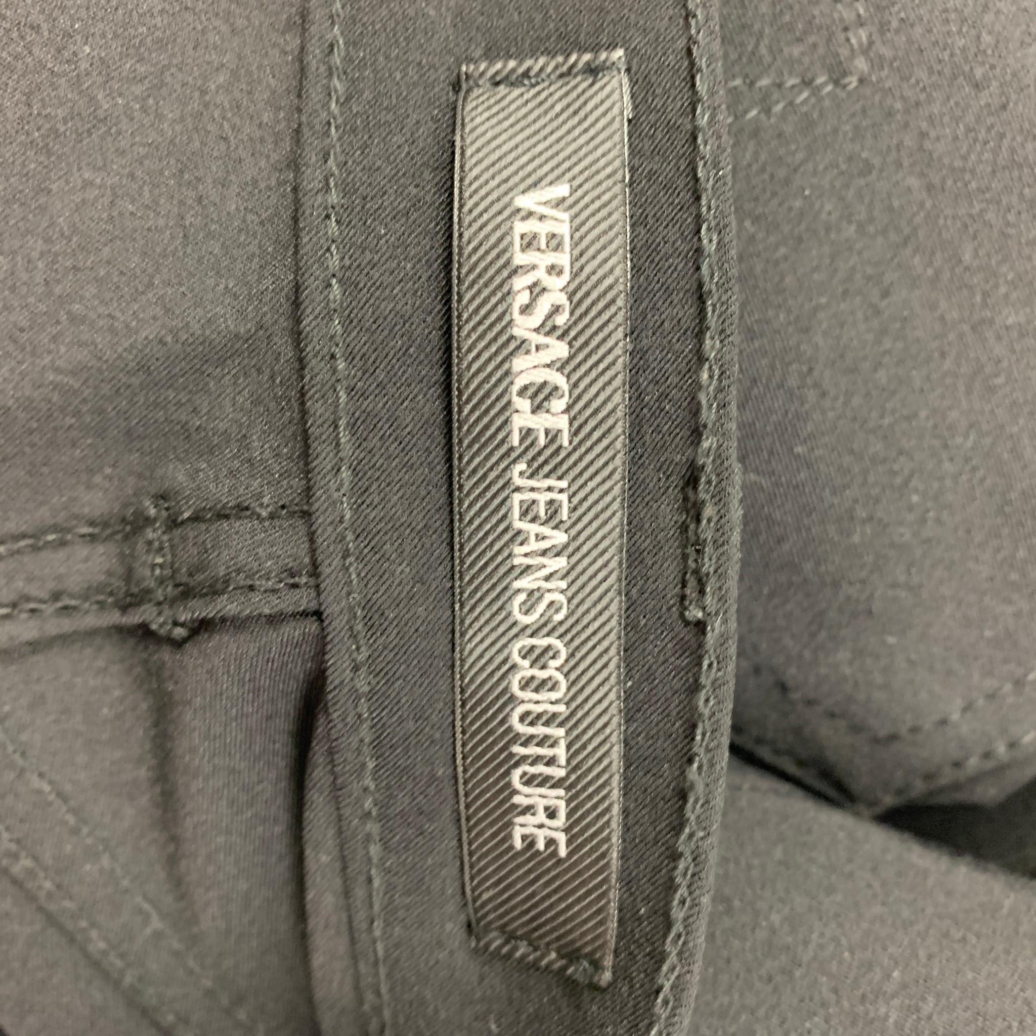 VERSACE JEANS COUTURE Size 34 Black Nylon Casual Pants In Good Condition In San Francisco, CA