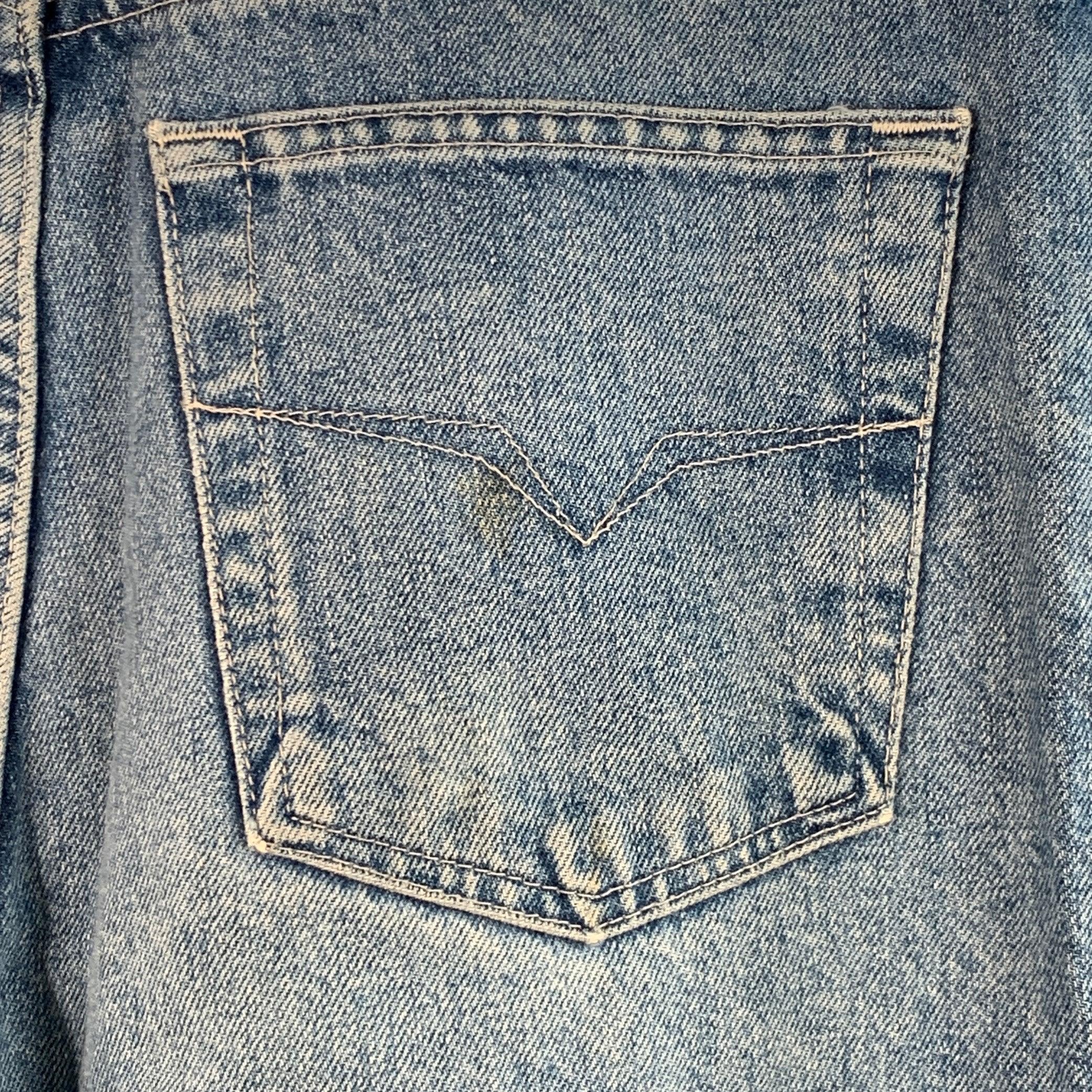VERSACE JEANS COUTURE Taglia 34 Jeans blu in twill di cotone affusolati con chiusura a zip in vendita 1