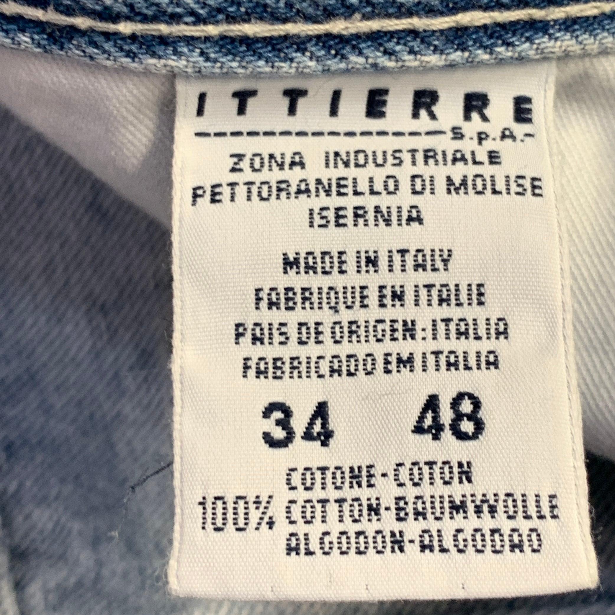 VERSACE JEANS COUTURE Taglia 34 Jeans blu in twill di cotone affusolati con chiusura a zip in vendita 3