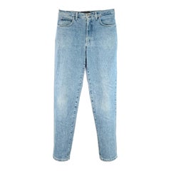 VERSACE JEANS COUTURE Taglia 34 Jeans blu in twill di cotone affusolati con chiusura a zip