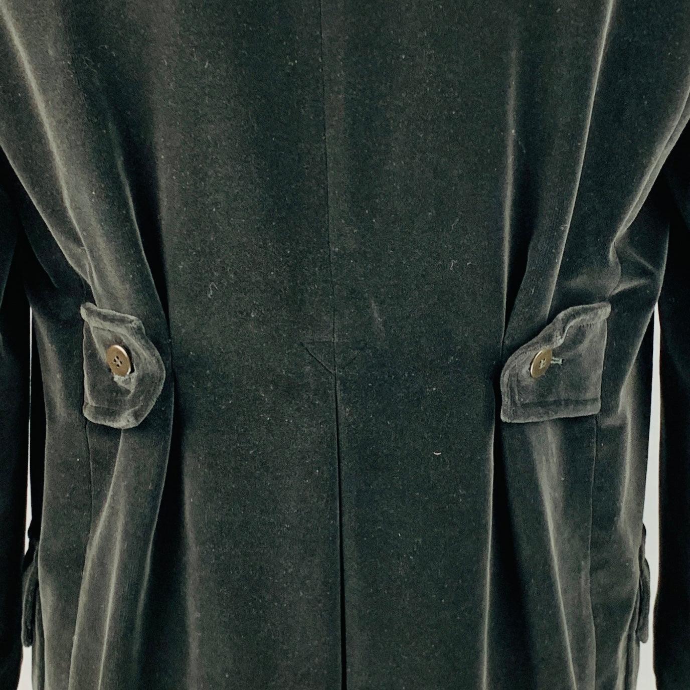 VERSACE JEANS COUTURE Size L Black Velvet Cotton Coat For Sale 2