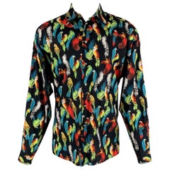 VERSACE JEANS COUTURE Taille M Chemise à manches longues Paradis noir et multicolore