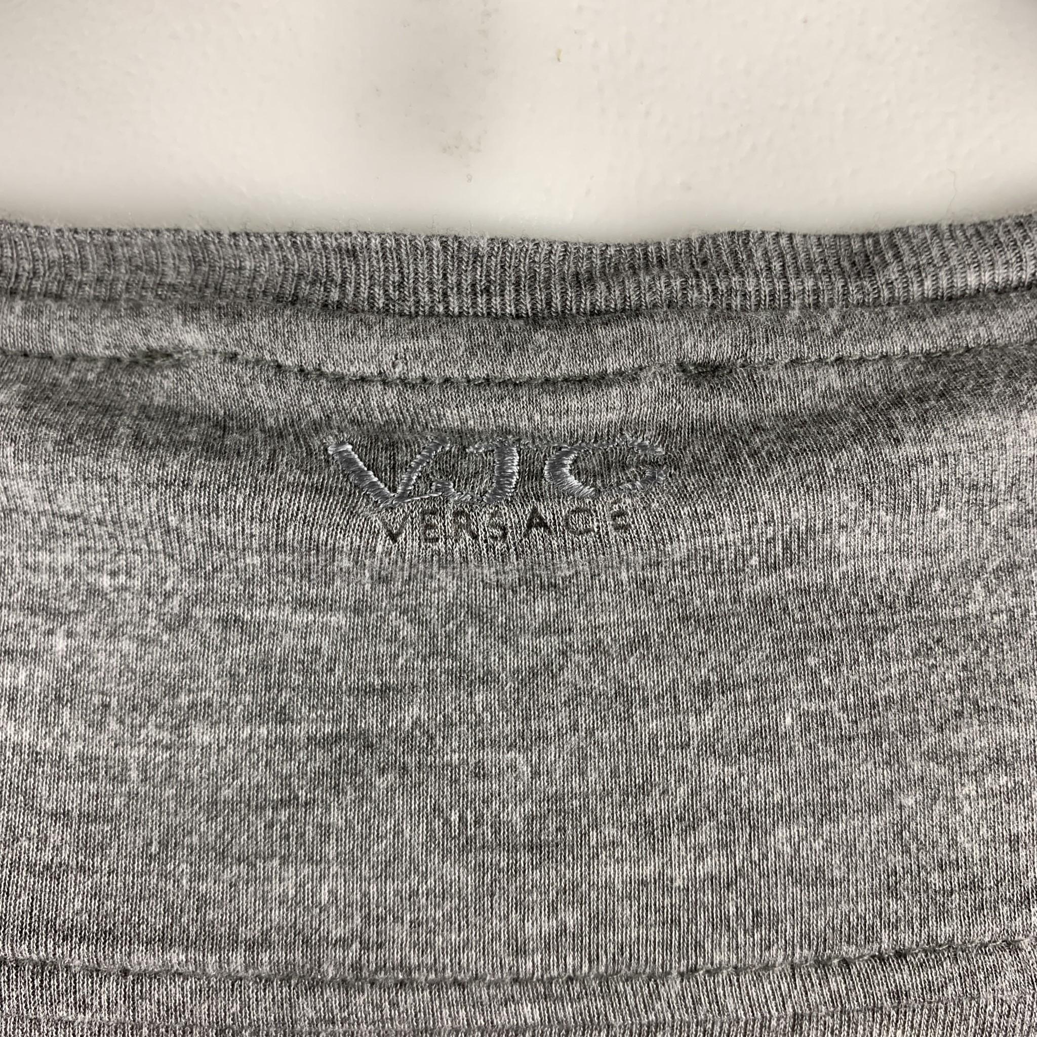 VERSACE JEANS COUTURE Size M Gray Modal Scoop Neck Pullover Sweater In Excellent Condition In San Francisco, CA