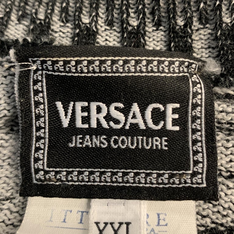 VERSACE JEANS COUTURE Size XXL Black and Grey Medusa Head Textured Wool ...