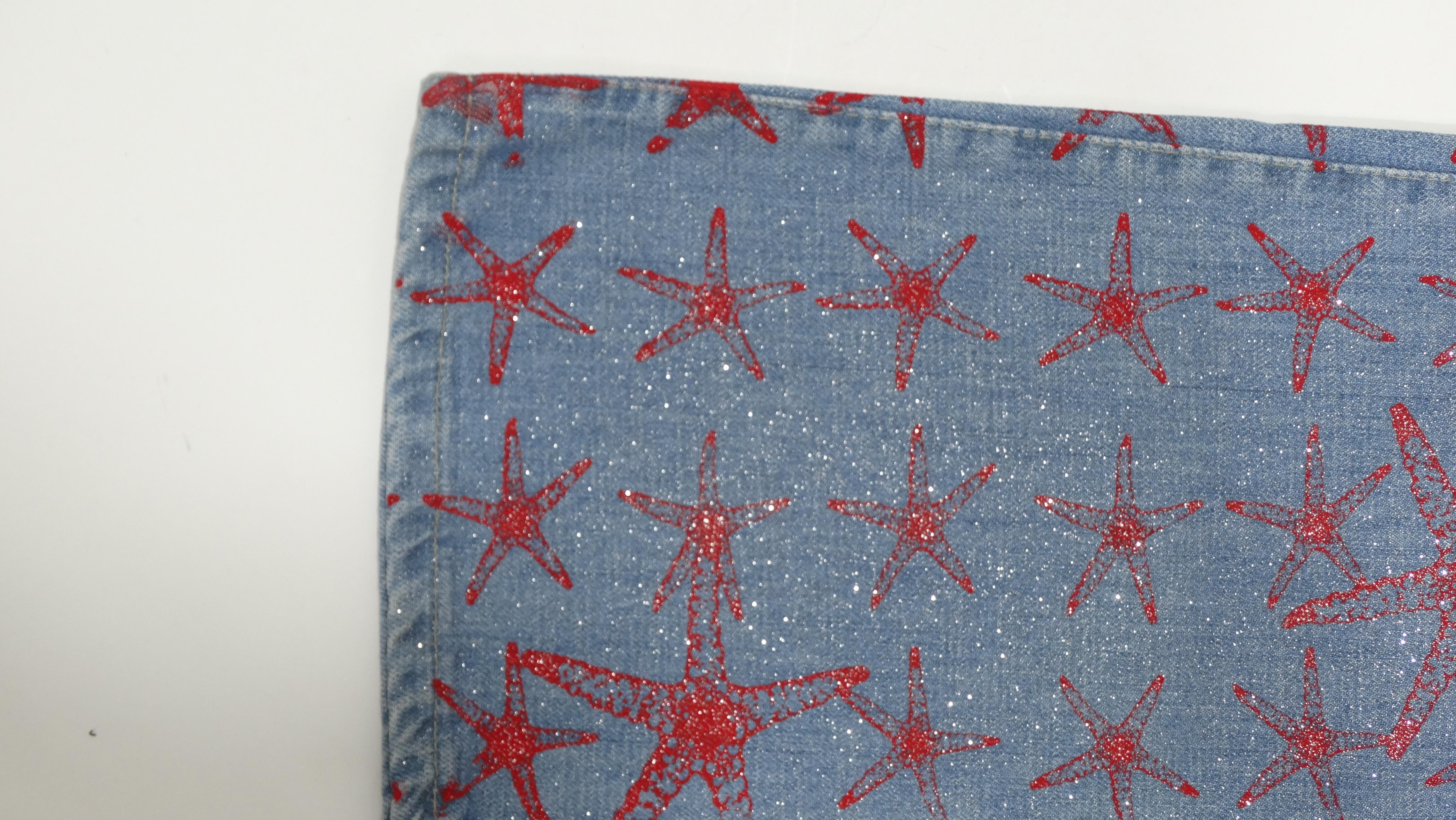 Versace Jeans Couture Sparkle Starfish Printed Jeans Pour femmes en vente