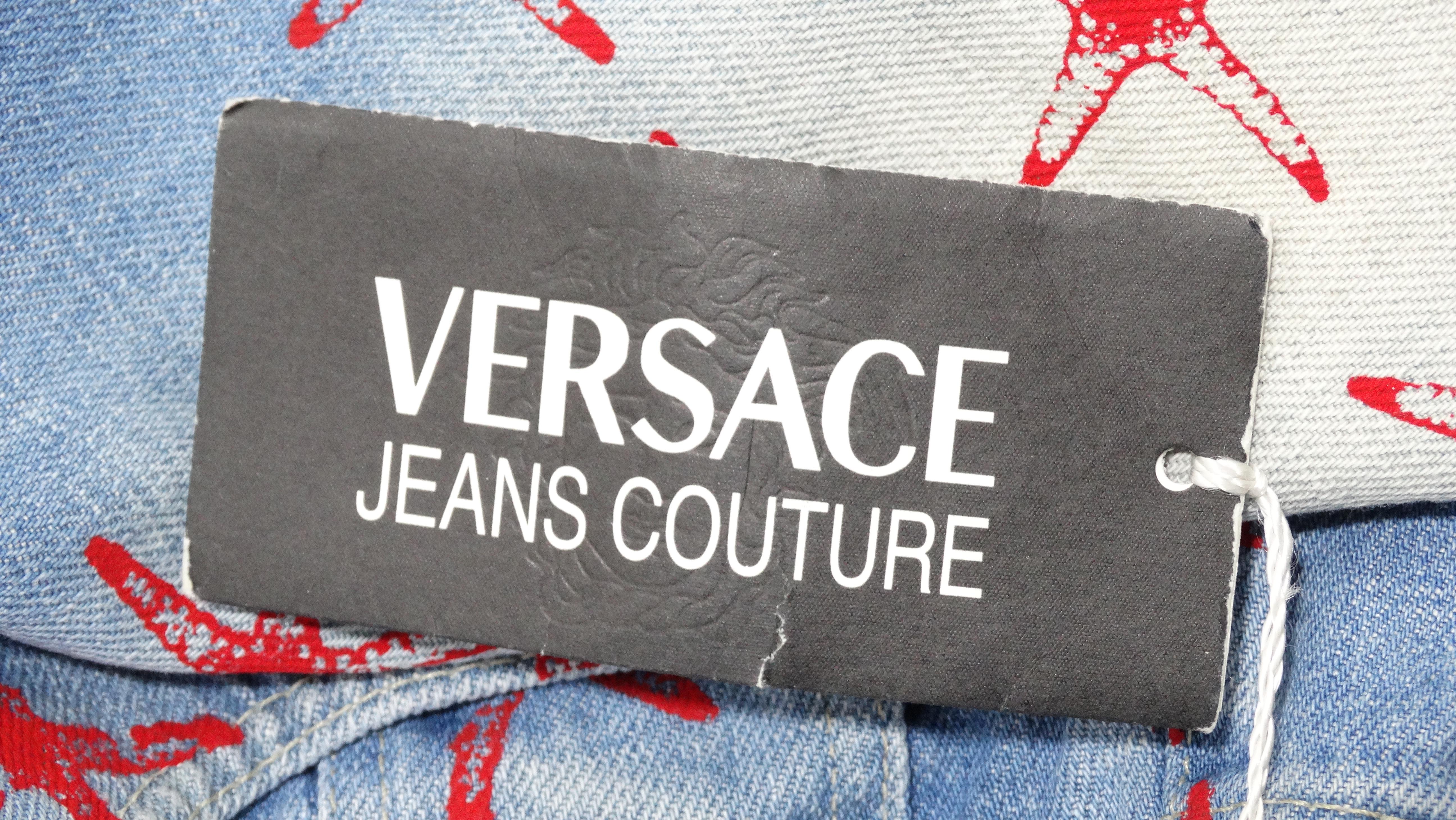 Versace Jeans Couture Sparkle Starfish Printed Jeans en vente 3