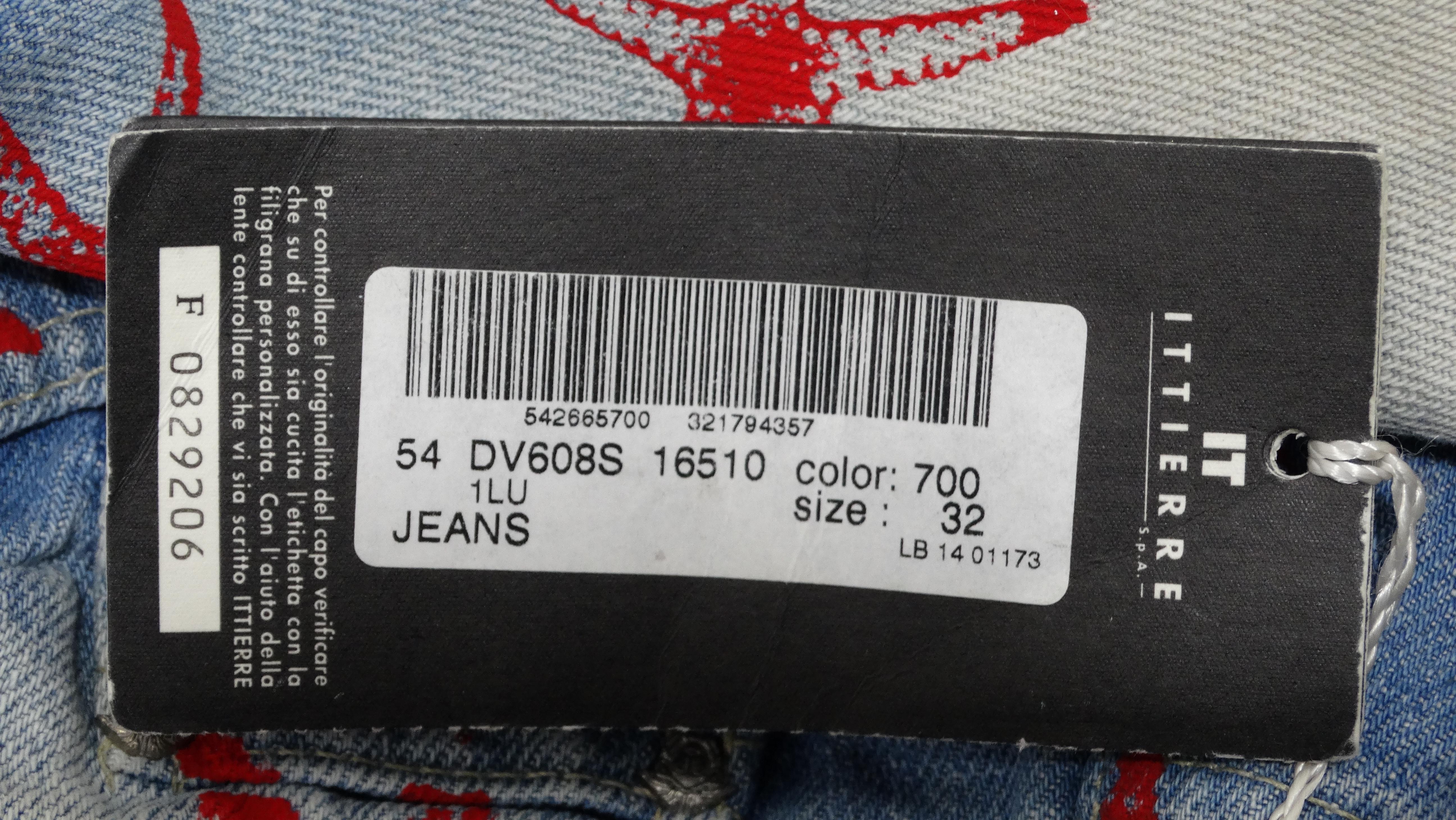 Versace Jeans Couture Sparkle Starfish Printed Jeans en vente 4