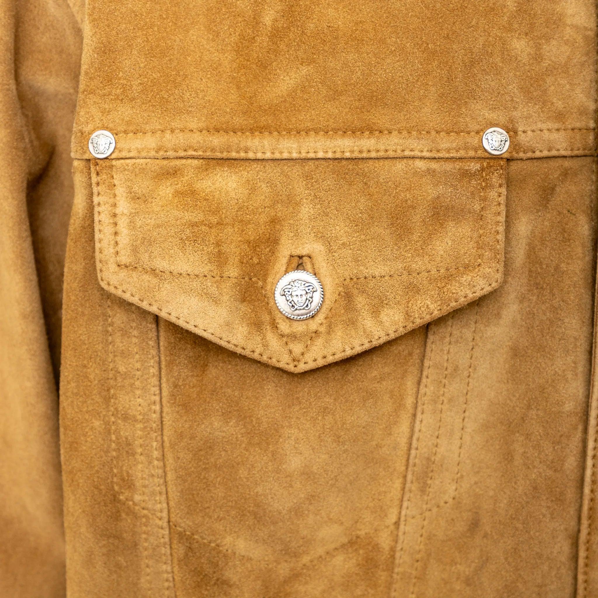 Giacca in pelle scamosciata Versace Jeans Couture - Anni '90 in vendita 1