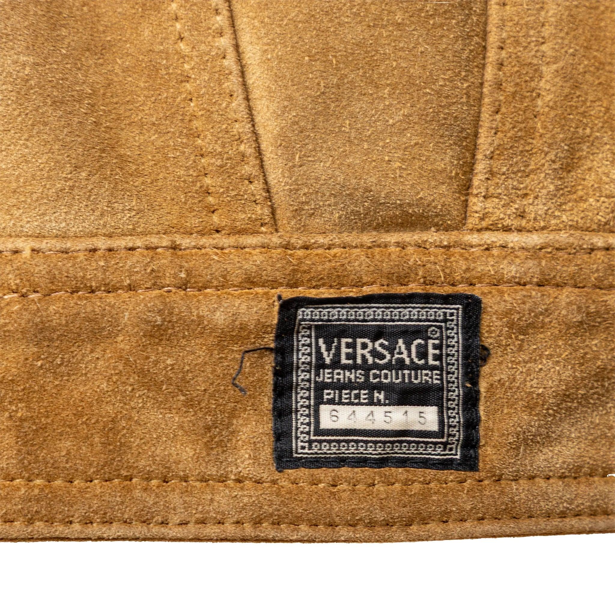 Giacca in pelle scamosciata Versace Jeans Couture - Anni '90 in vendita 4