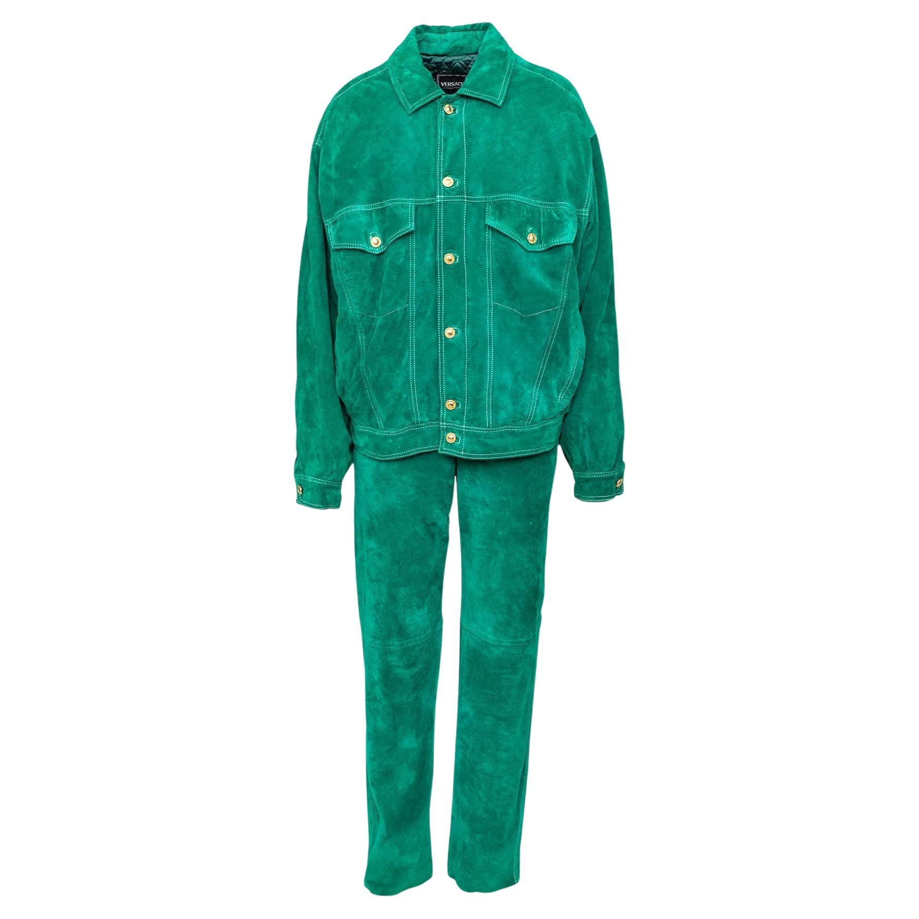 Set in pelle scamosciata Versace Jeans Couture - Anni 
90