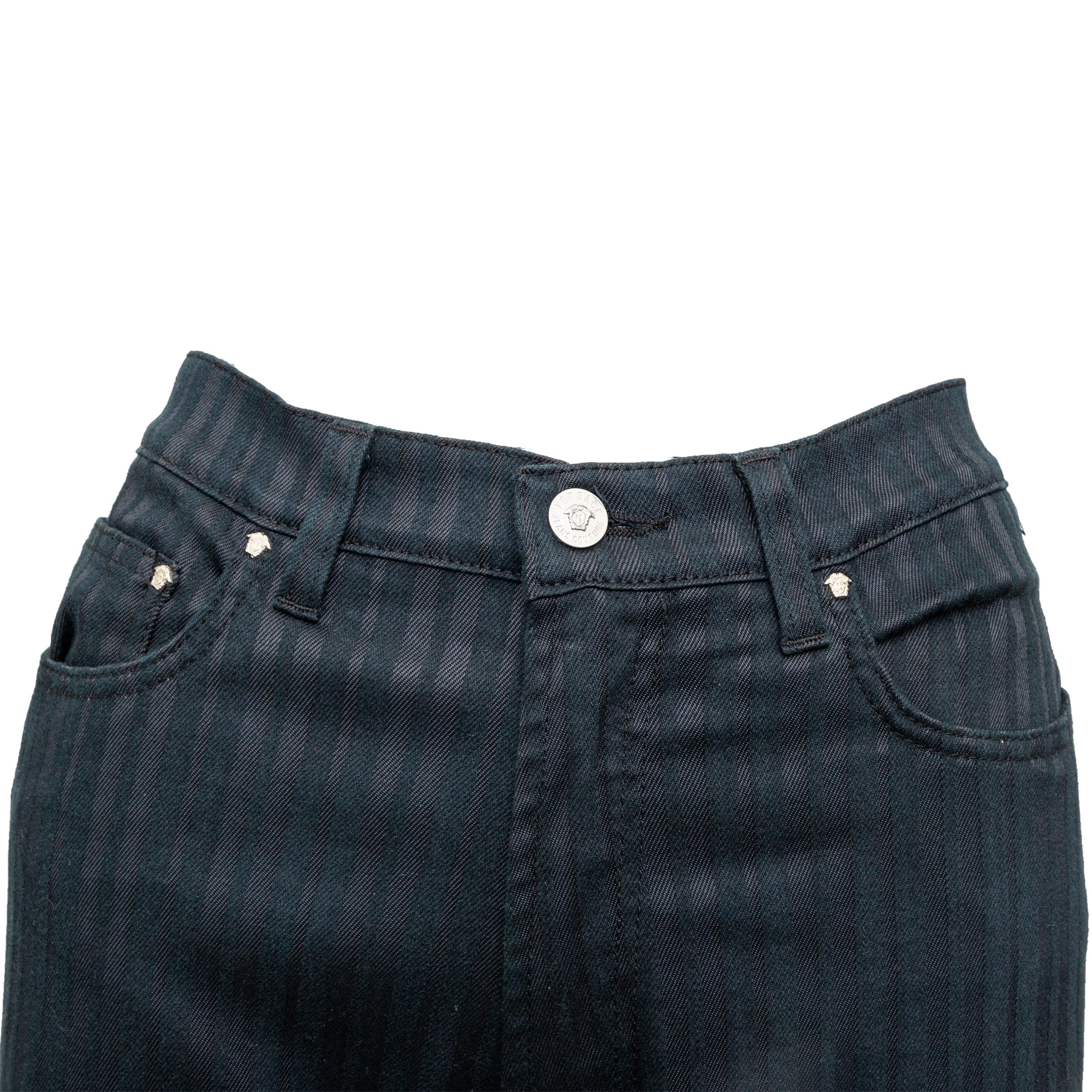 Versace Jeans Couture Samthose - '00s (Schwarz) im Angebot