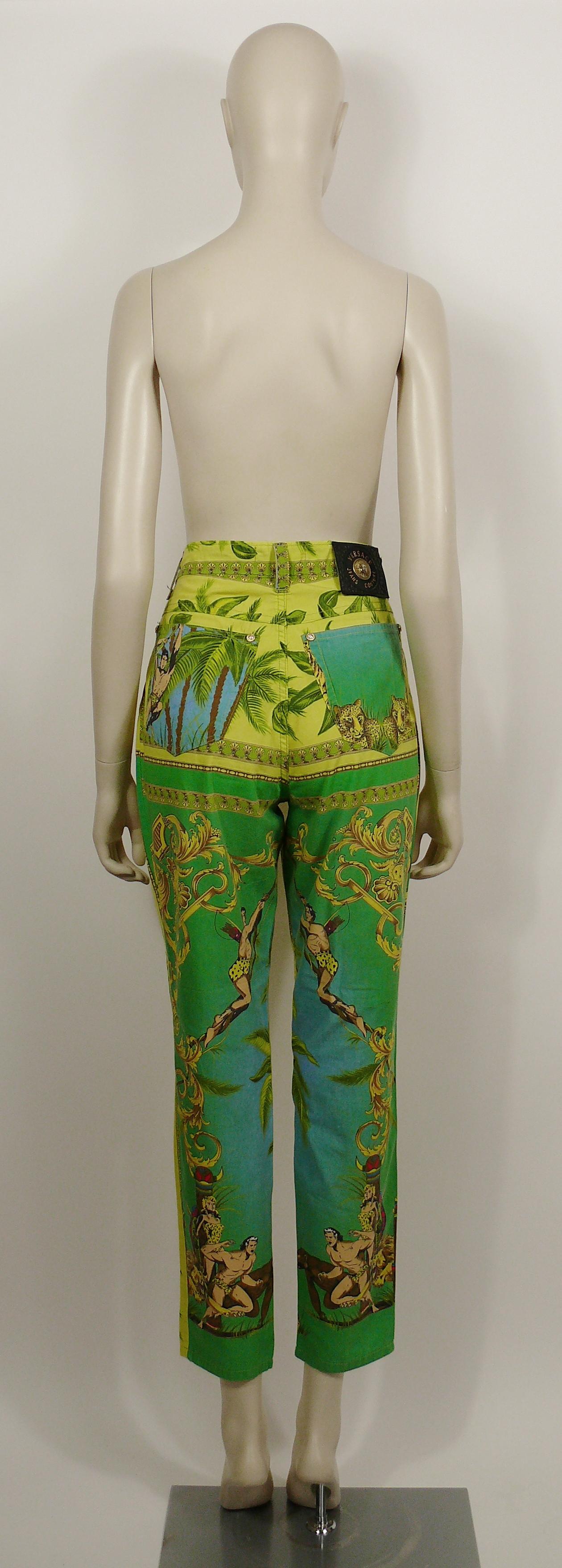 Versace Jeans Couture Vintage 1990s Tarzan Jungle Print Pants 3