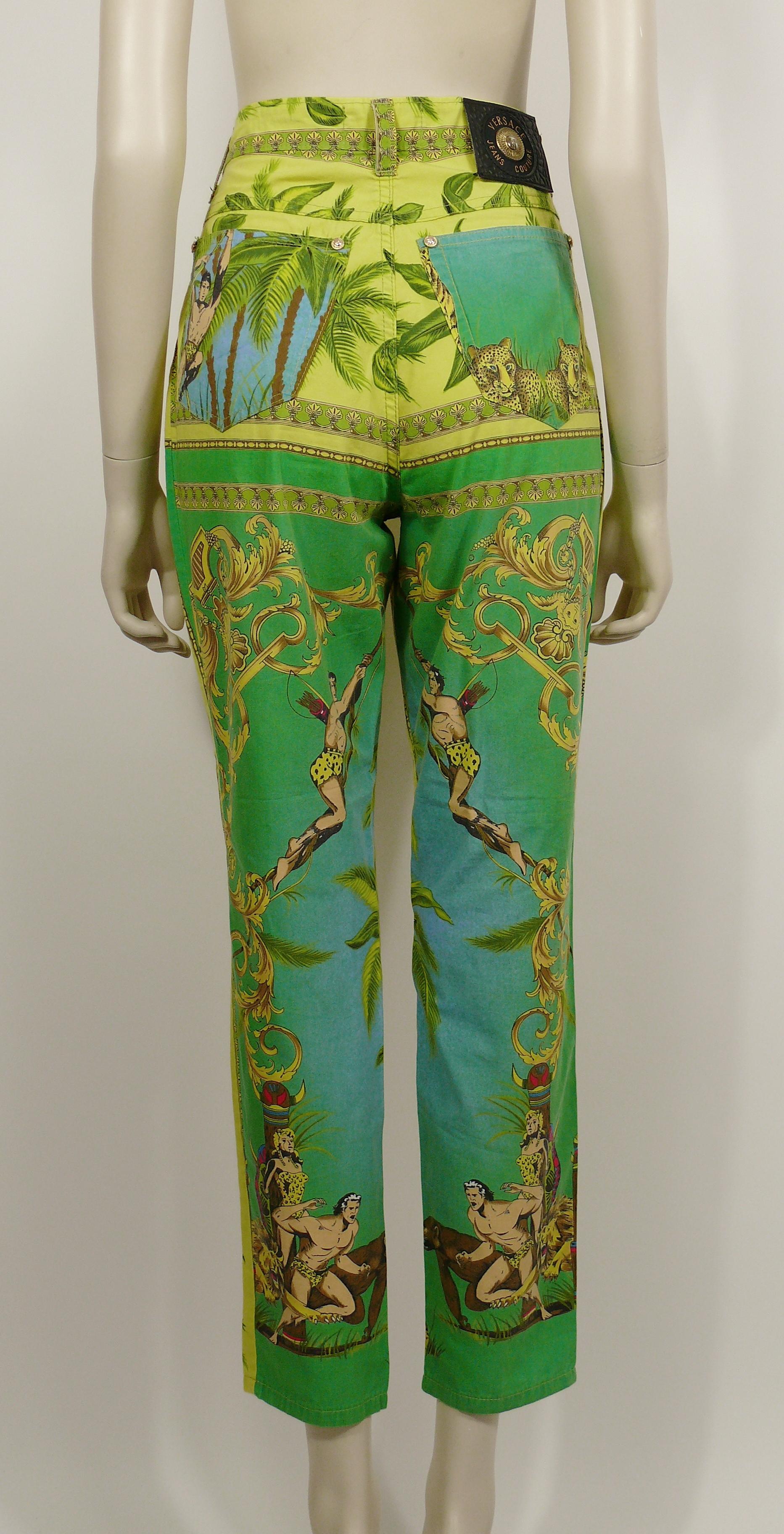 Versace Jeans Couture Vintage 1990s Tarzan Jungle Print Pants 4