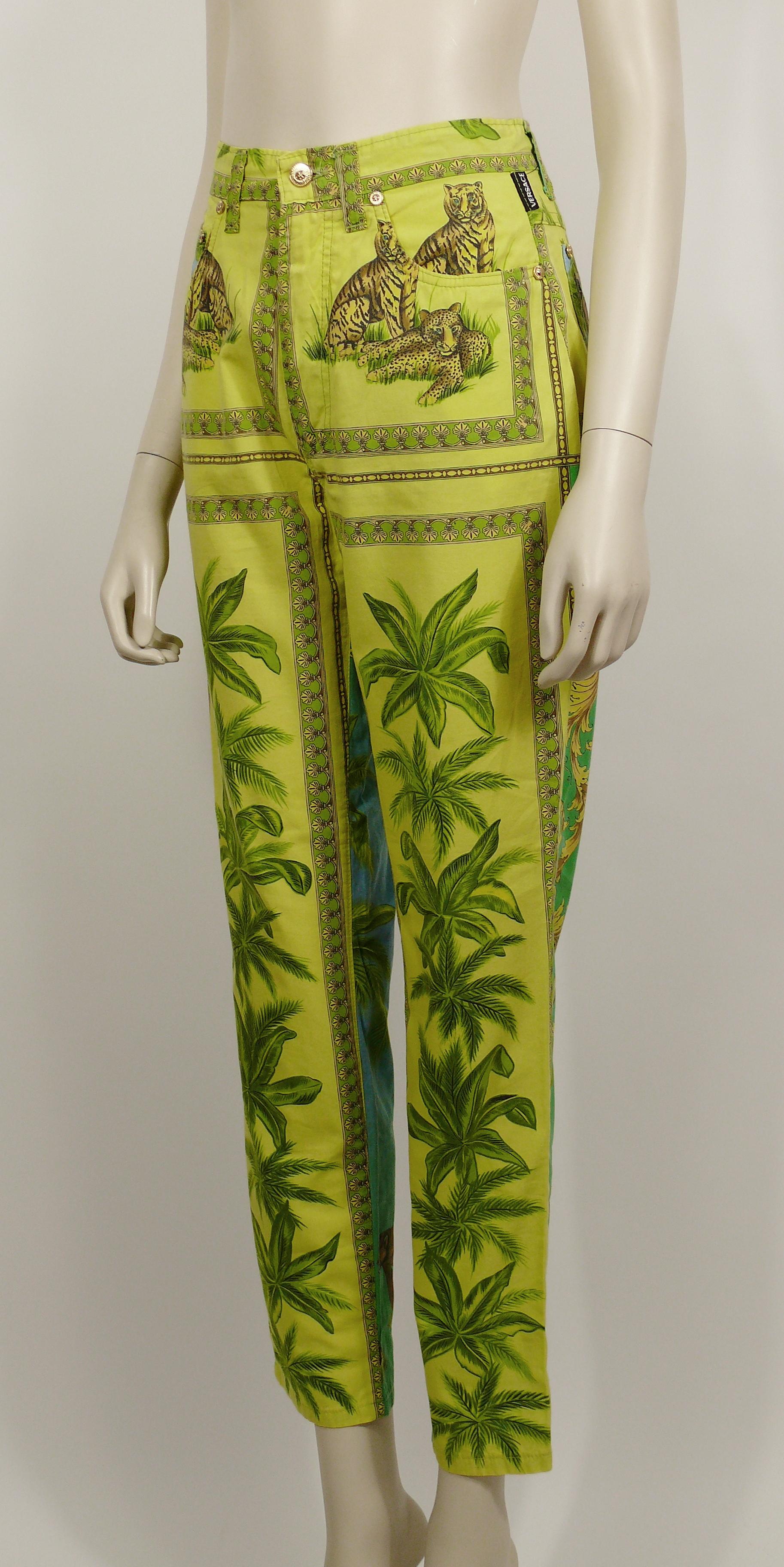 Versace Jeans Couture Vintage 1990s Tarzan Jungle Print Pants 2