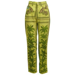 Versace Jeans Couture Vintage 1990er Jahre Hose mit Tarzan- Dschungeldruck