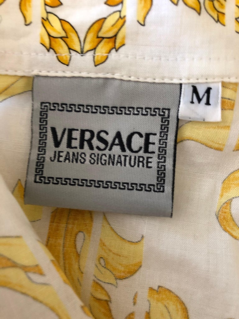 Versace Jeans Couture Vintage 80's Baroque Print Sleeveless Cotton Top ...