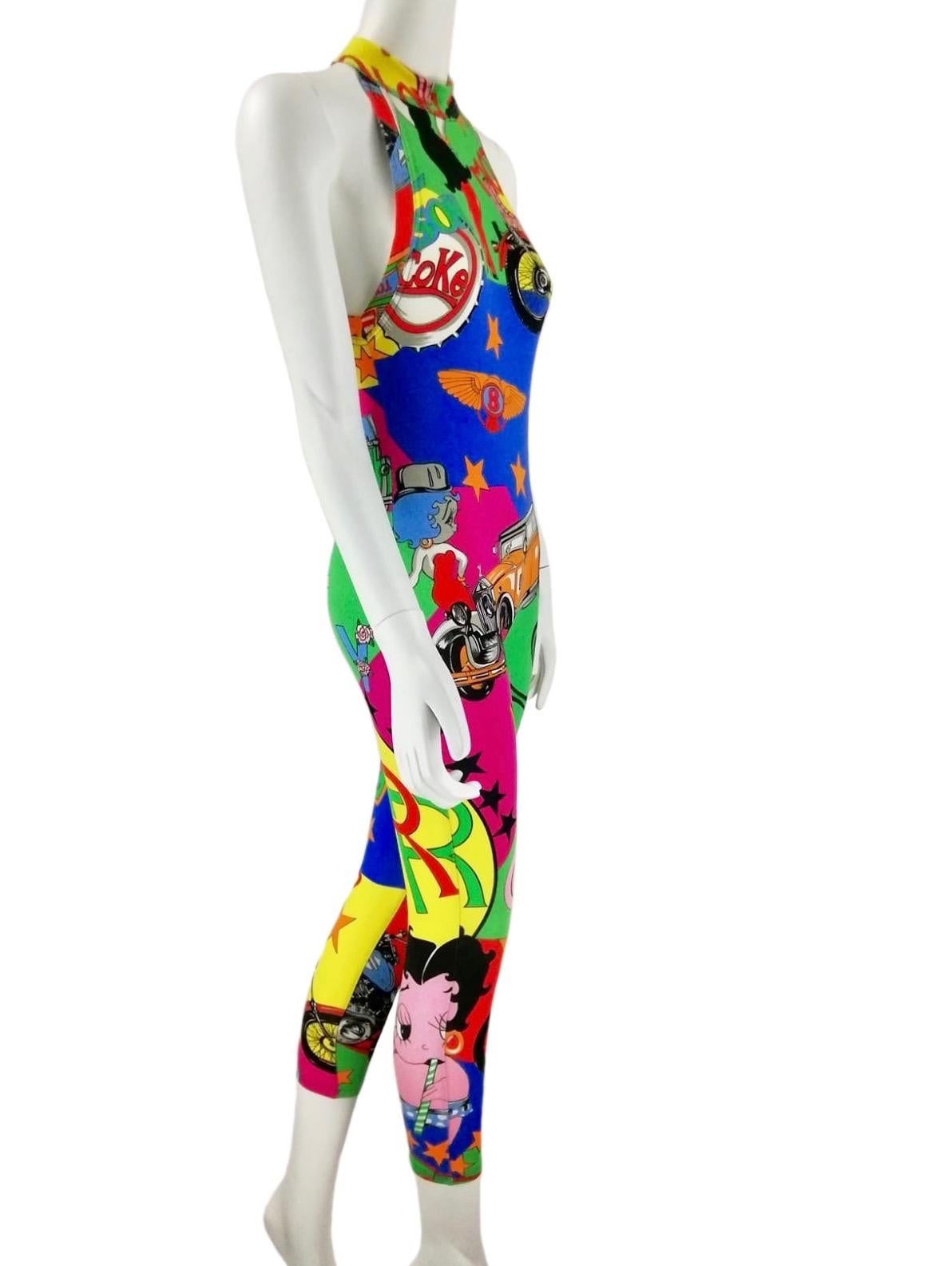 VERSACE JEANS COUTURE - Robe vintage des années 80  Betty Boop - Combinaison et veste en vente 5