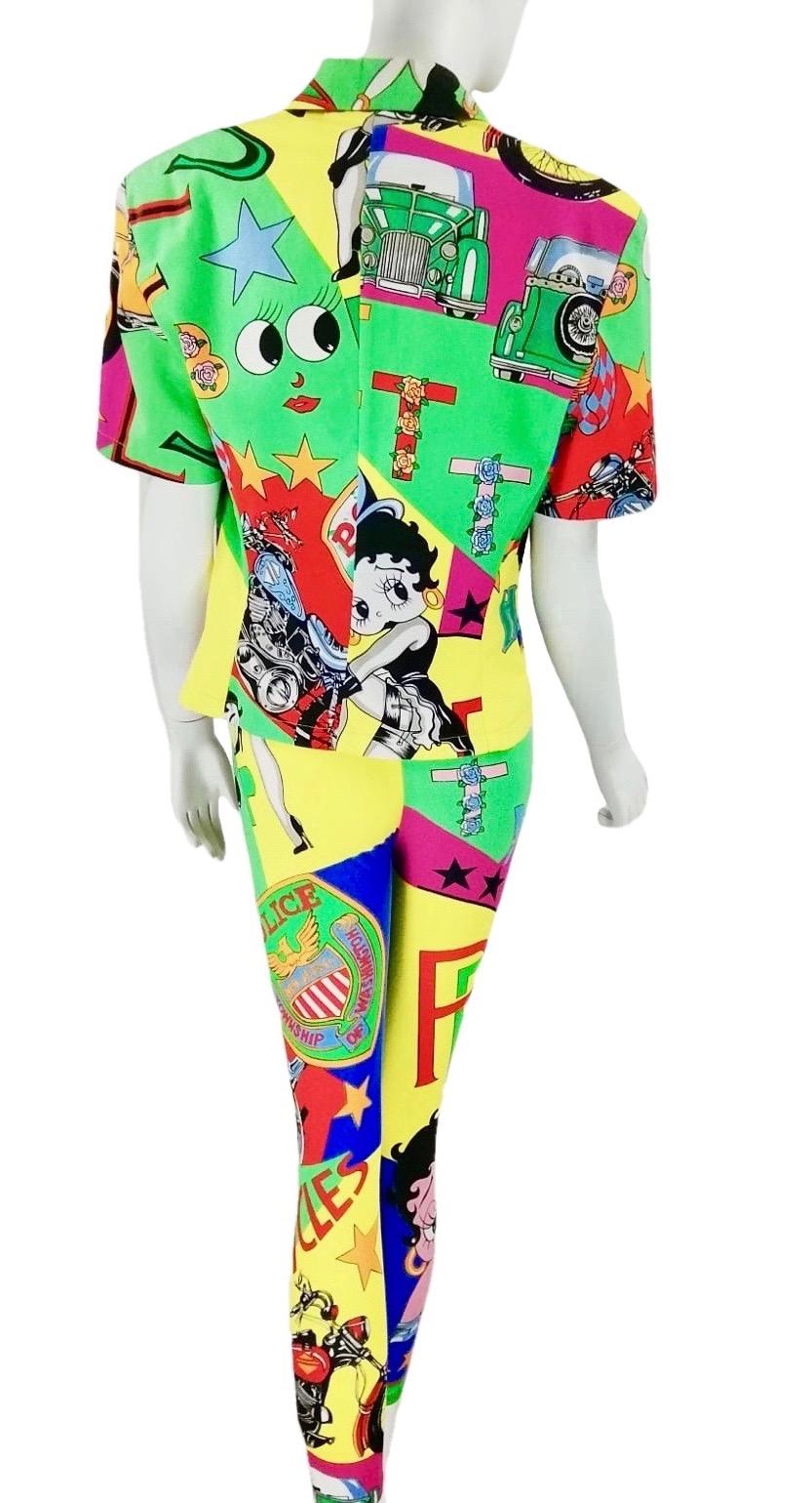 Beige VERSACE JEANS COUTURE vintage 80s  Betty Boop jumpsuit and jacket For Sale