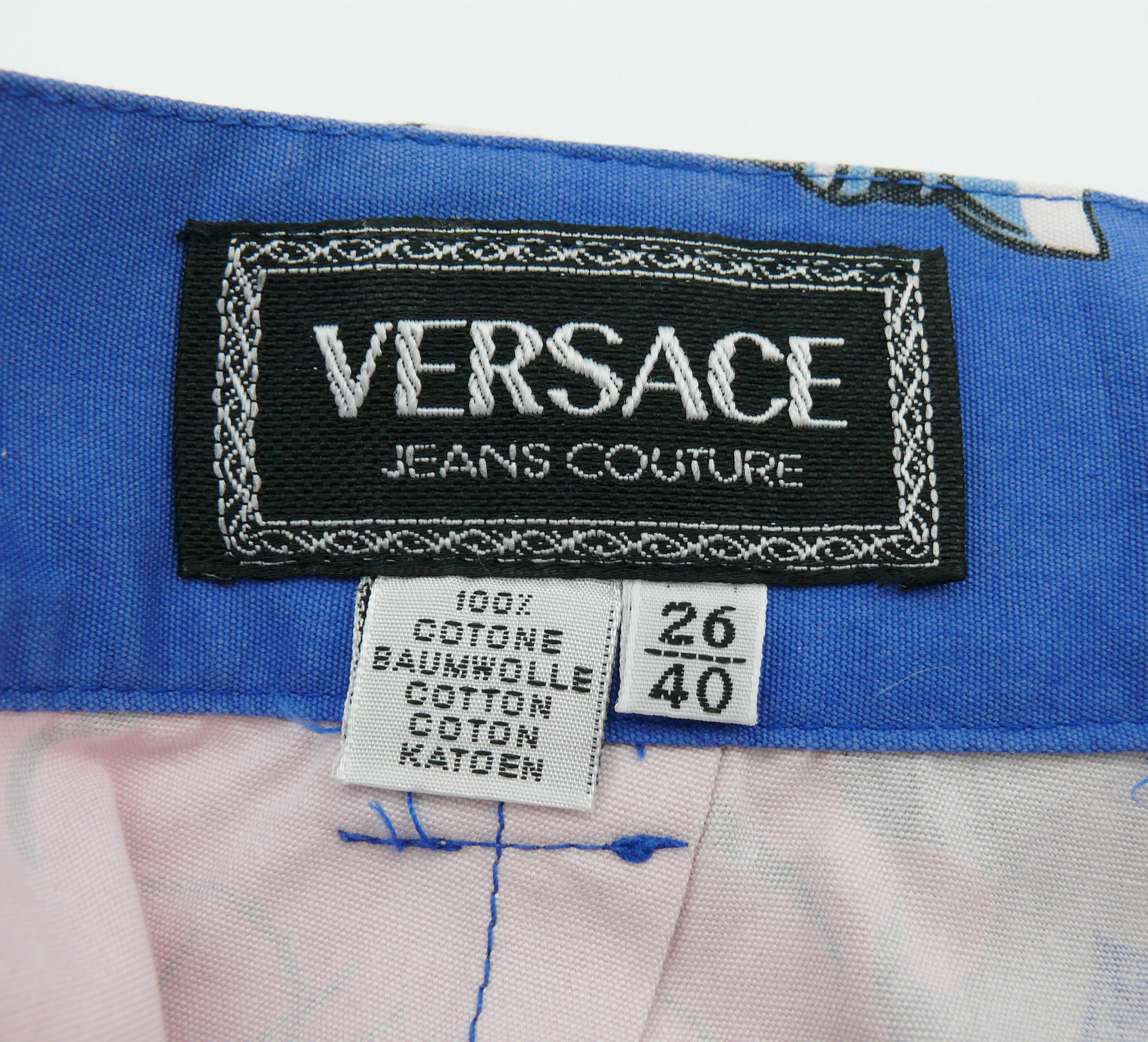Versace Jeans Couture Vintage Betty Boop Motorcycle Logos Police Cotton Skirt In Good Condition For Sale In Nice, FR