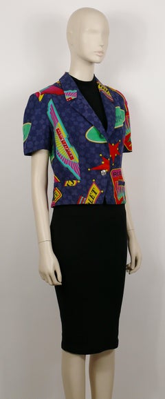 Versace Jeans Couture Vintage Car Brands Logos Short-Sleeved Cotton Jacket