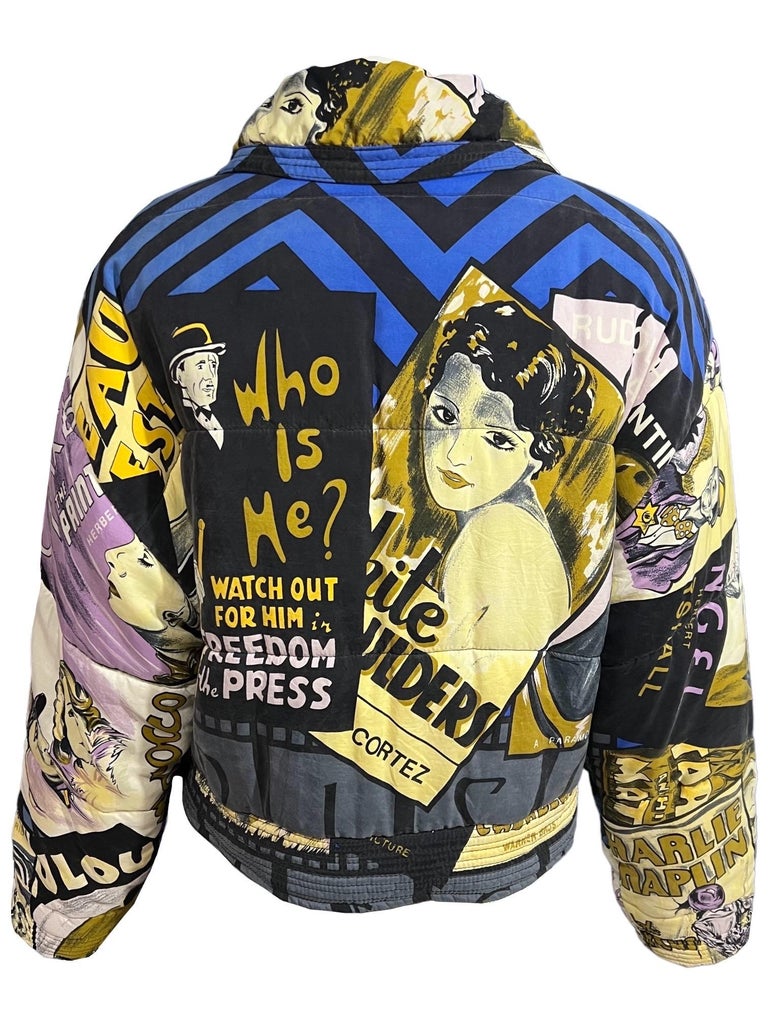 Versace Jeans Couture Vintage Cinema Movie Poster Jacket For Sale