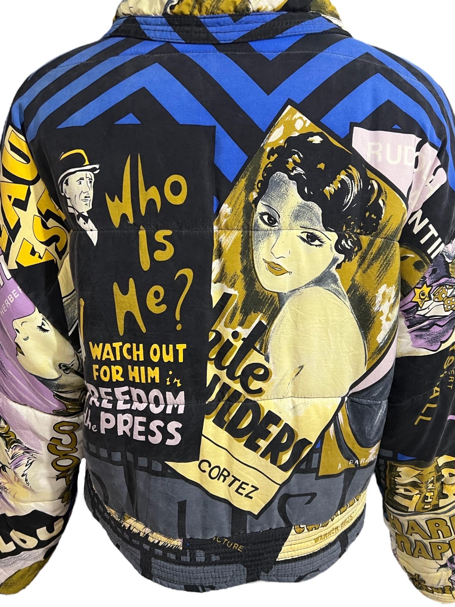 Versace Jeans Couture Chaqueta Póster Cine Vintage en venta 2
