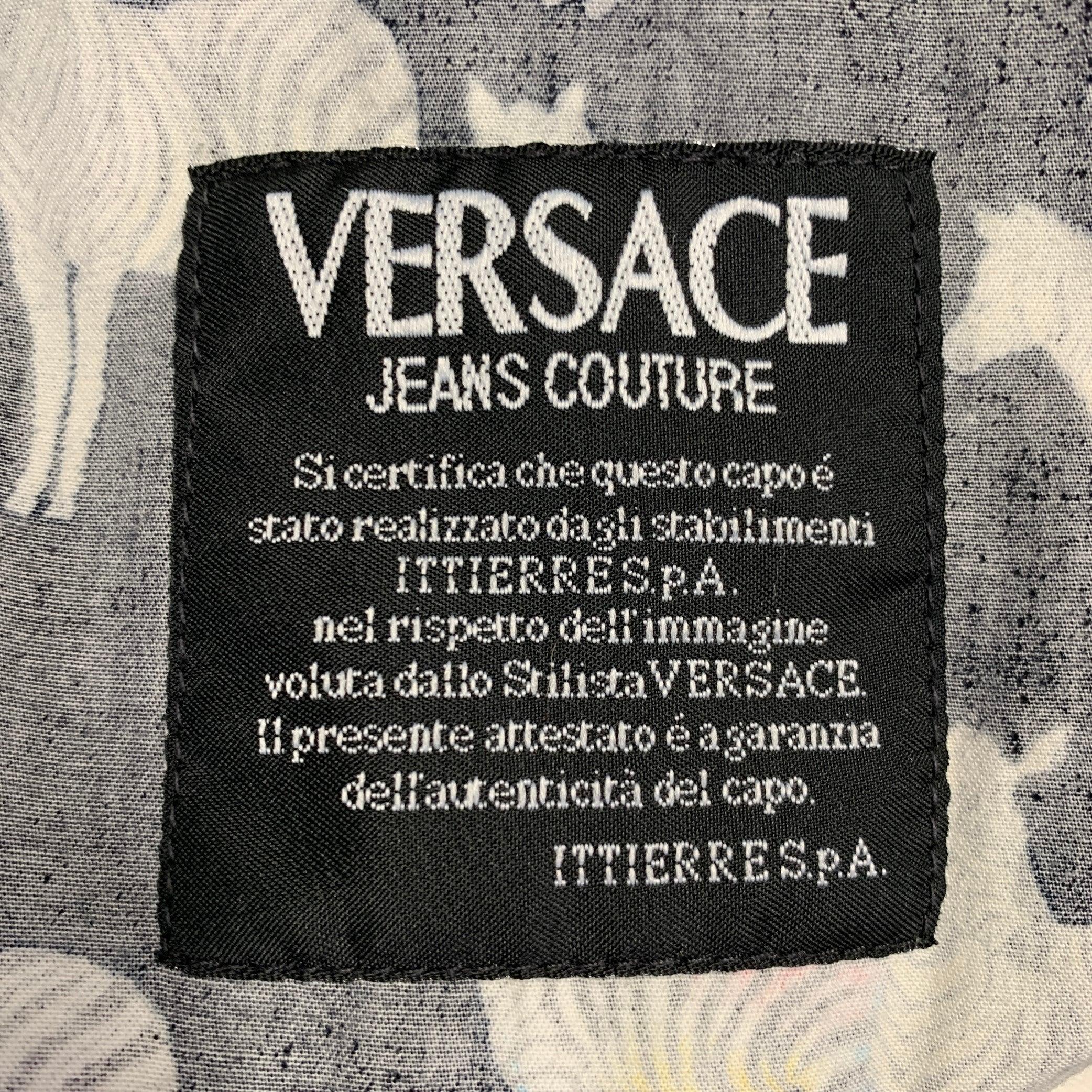 VERSACE JEANS COUTURE Vintage Größe 27 Schwarz Mehrfarbig Baumwollmischung Zebra Hochtaillierte Jeans im Angebot 2