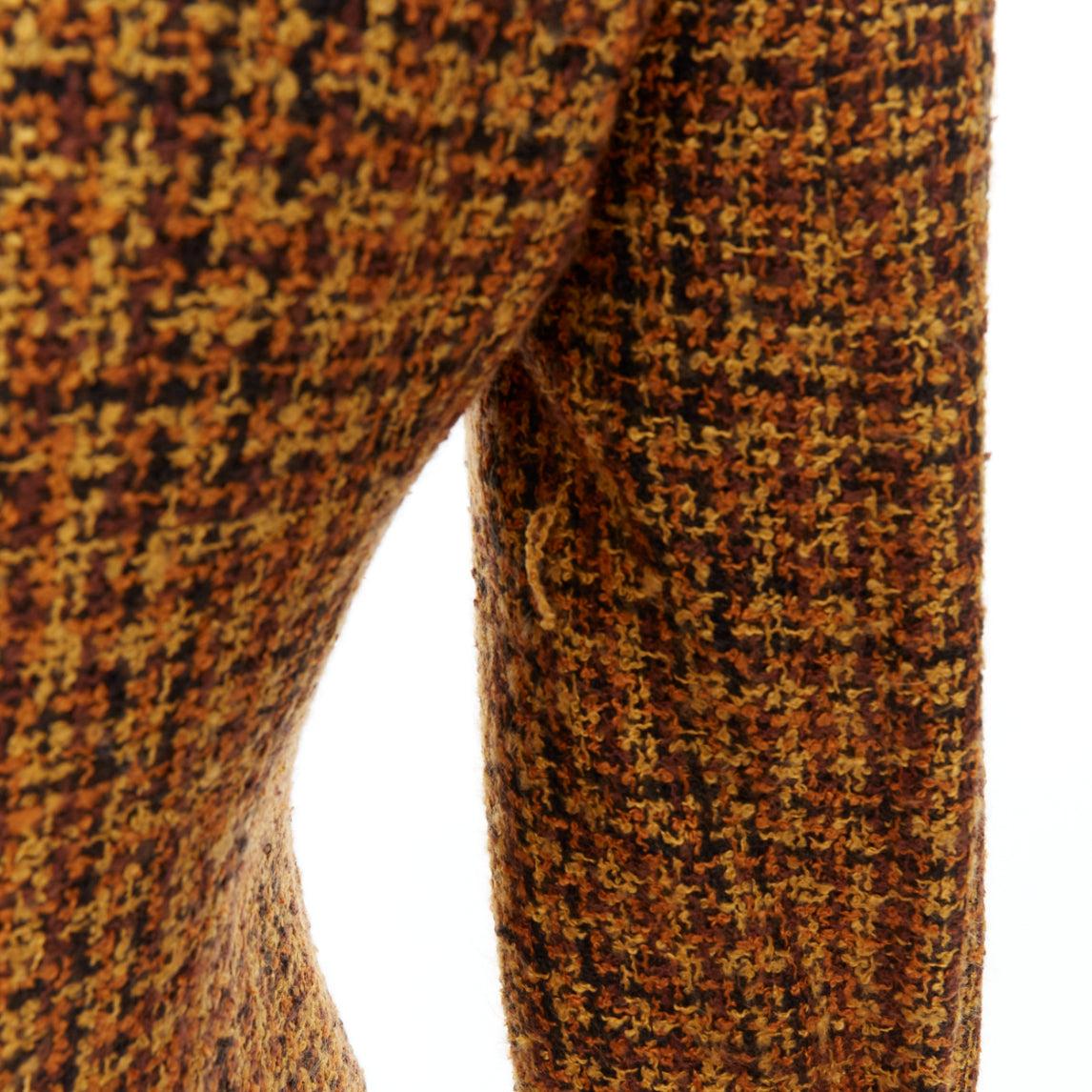 VERSACE Jeans Couture Vintage yellow tweed Medusa button cropped jacket IT38 XS For Sale 3