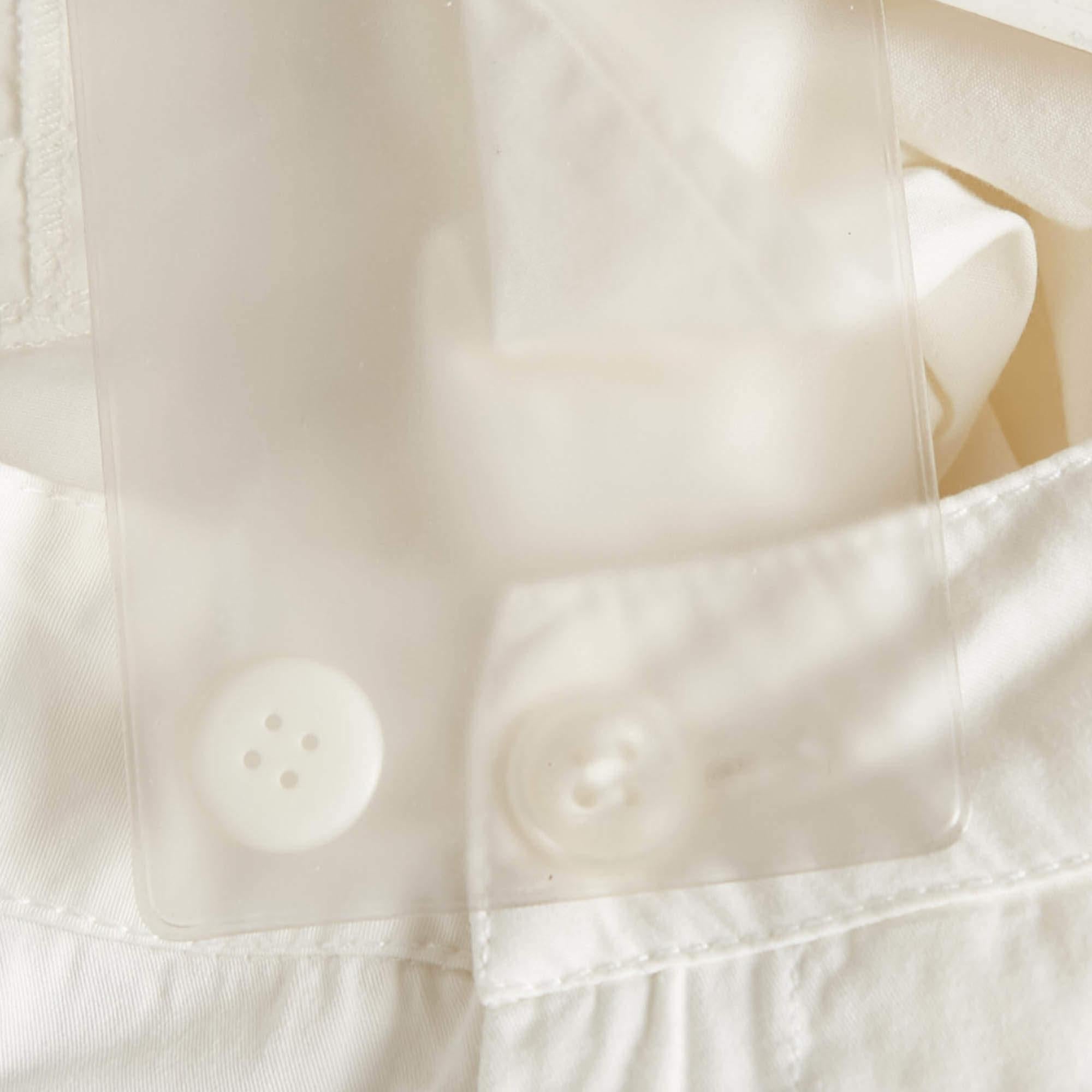Versace Jeans Couture White Cotton Trousers S In Excellent Condition For Sale In Dubai, Al Qouz 2
