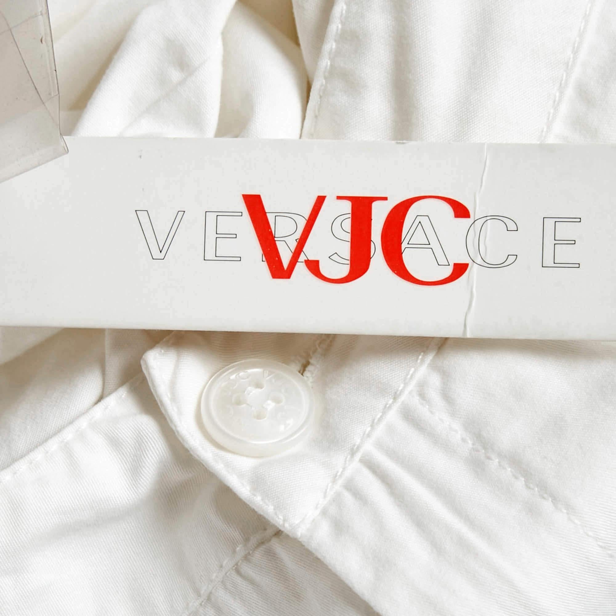 Women's Versace Jeans Couture White Cotton Trousers S For Sale