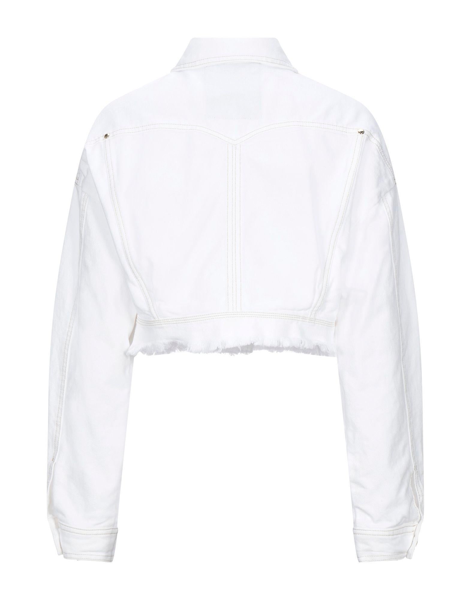 Versace Jeans Couture Chaqueta vaquera blanca con dobladillo desgastado SZ 38 en Excelente estado para la venta en PUTNEY, NSW