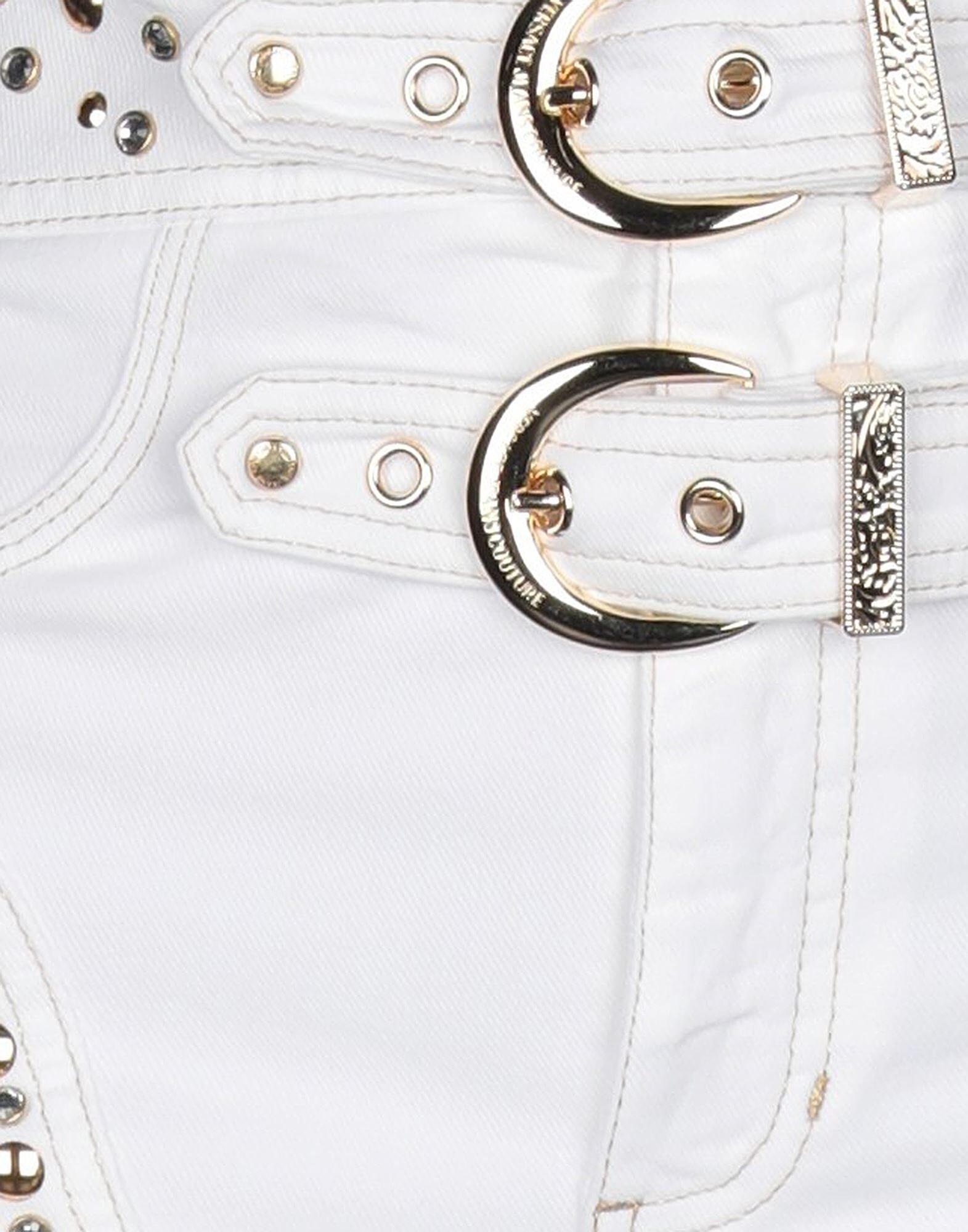 Versace Jeans Couture White High Waist Double Buckled Belt Stud Detail Skinny Pour femmes en vente
