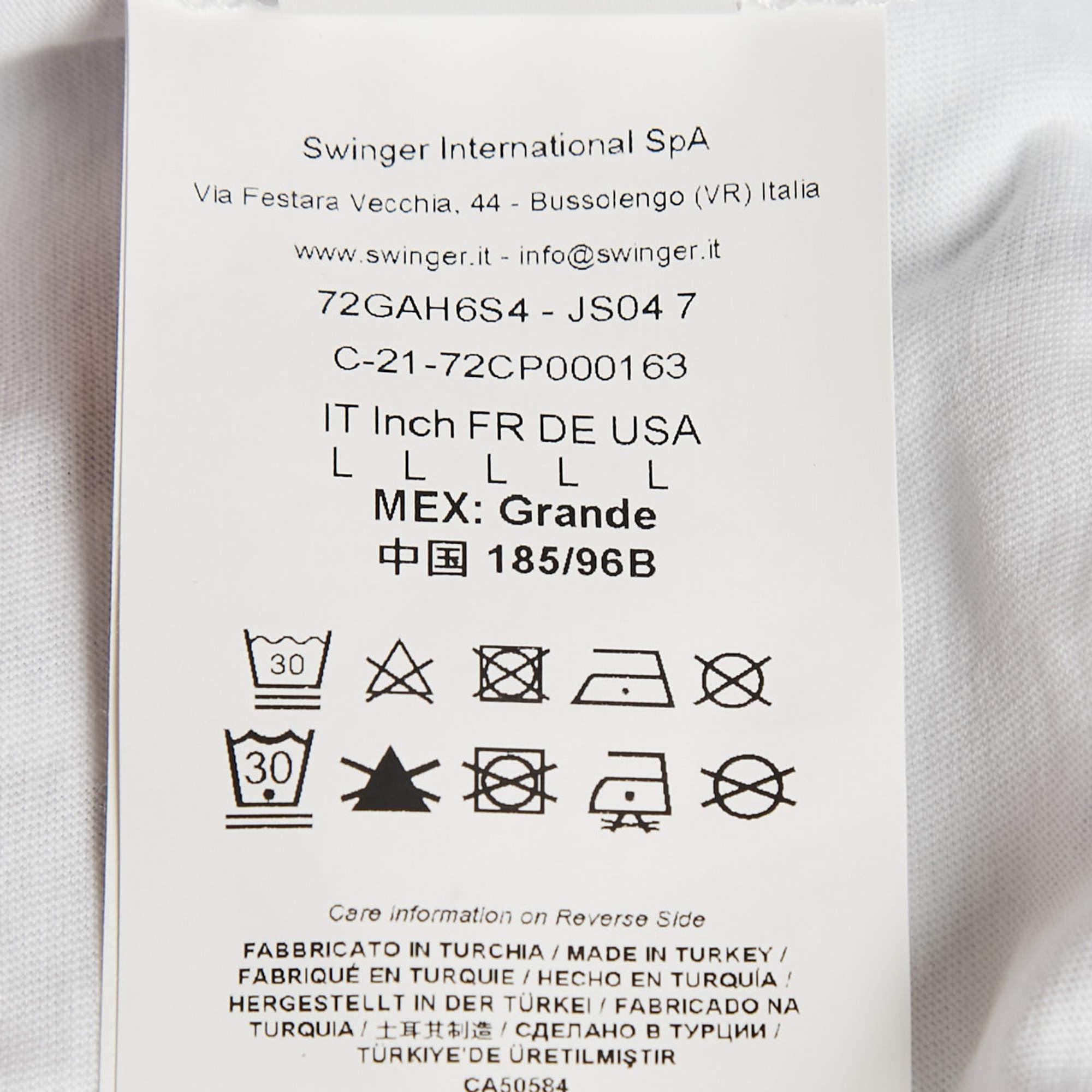 T-shirt col bénitier Versace Jeans Couture imprimé blanc L en vente 1