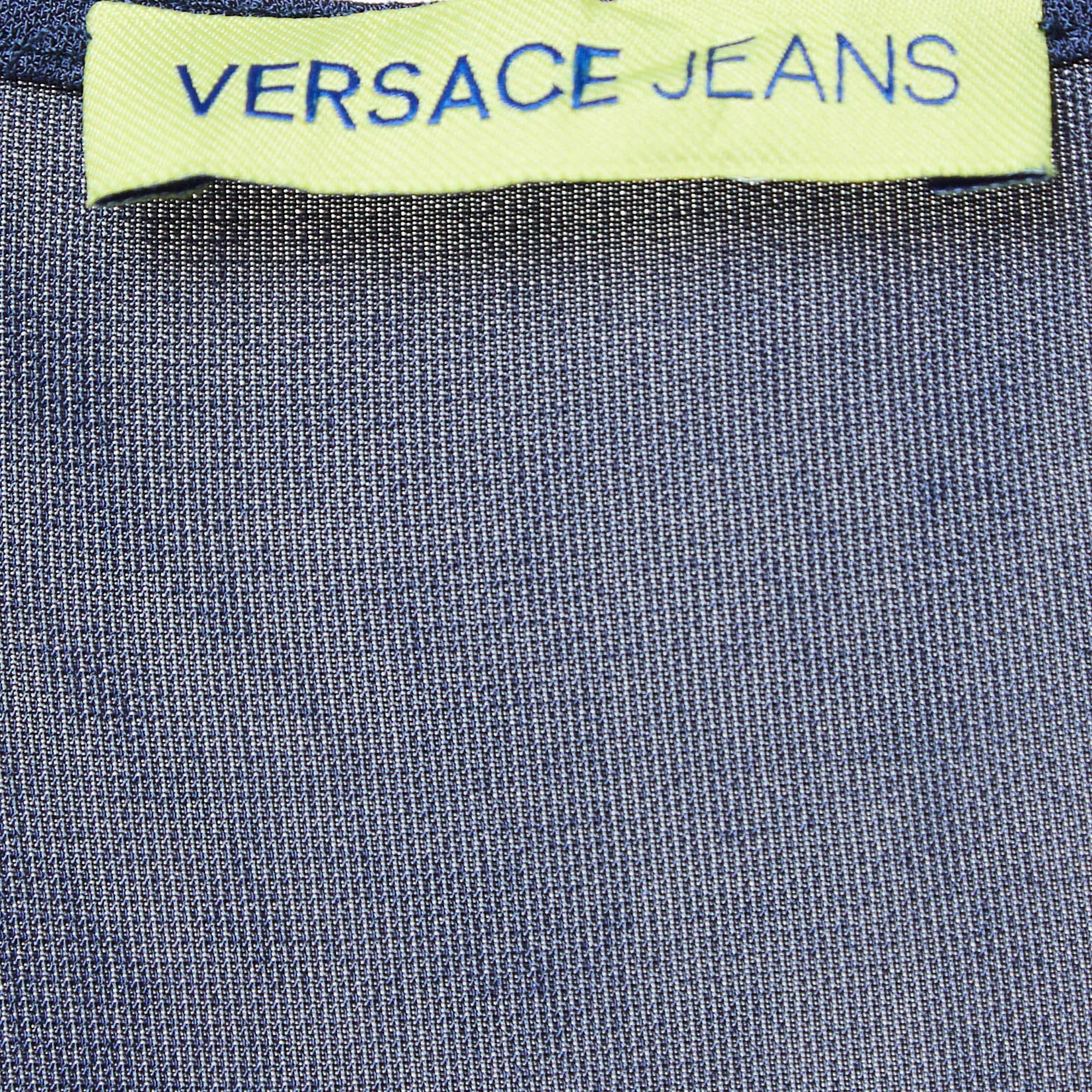 De las mujeres Versace Jeans Mini Vestido de Jersey Azul Marino M en venta