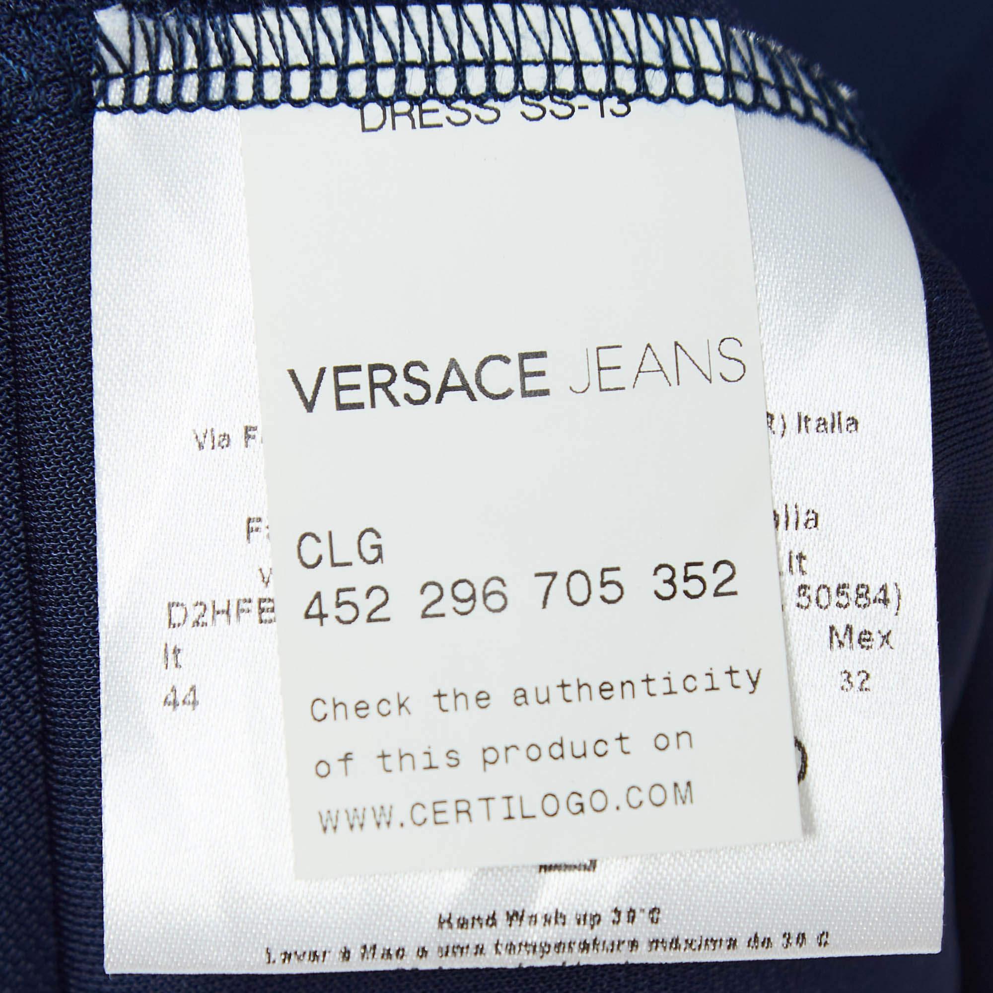 Versace Jeans Mini Vestido de Jersey Azul Marino M en venta 1