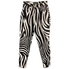 VERSACE JEANS SIGNATURE Size 28 Black & White Zebra Print High Rise Jeans