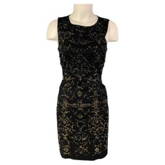 VERSACE JEANS Size 4 Black Cotton Studded Shift Dress