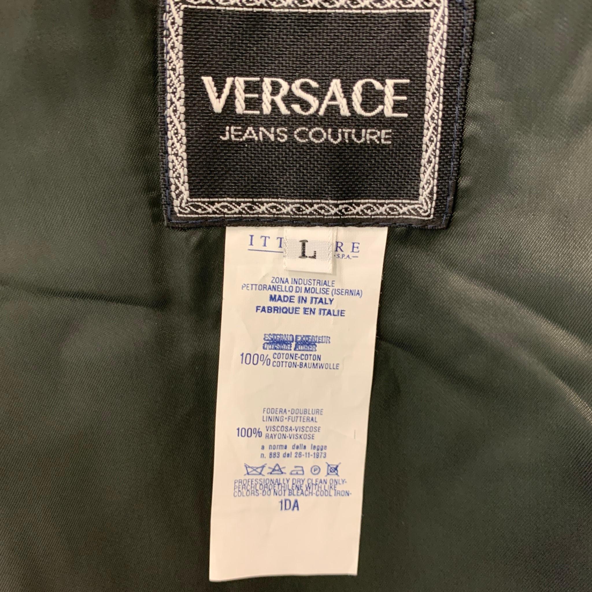 Men's VERSACE JEANS Size L Multi-Color Houndstooth Cotton Vest