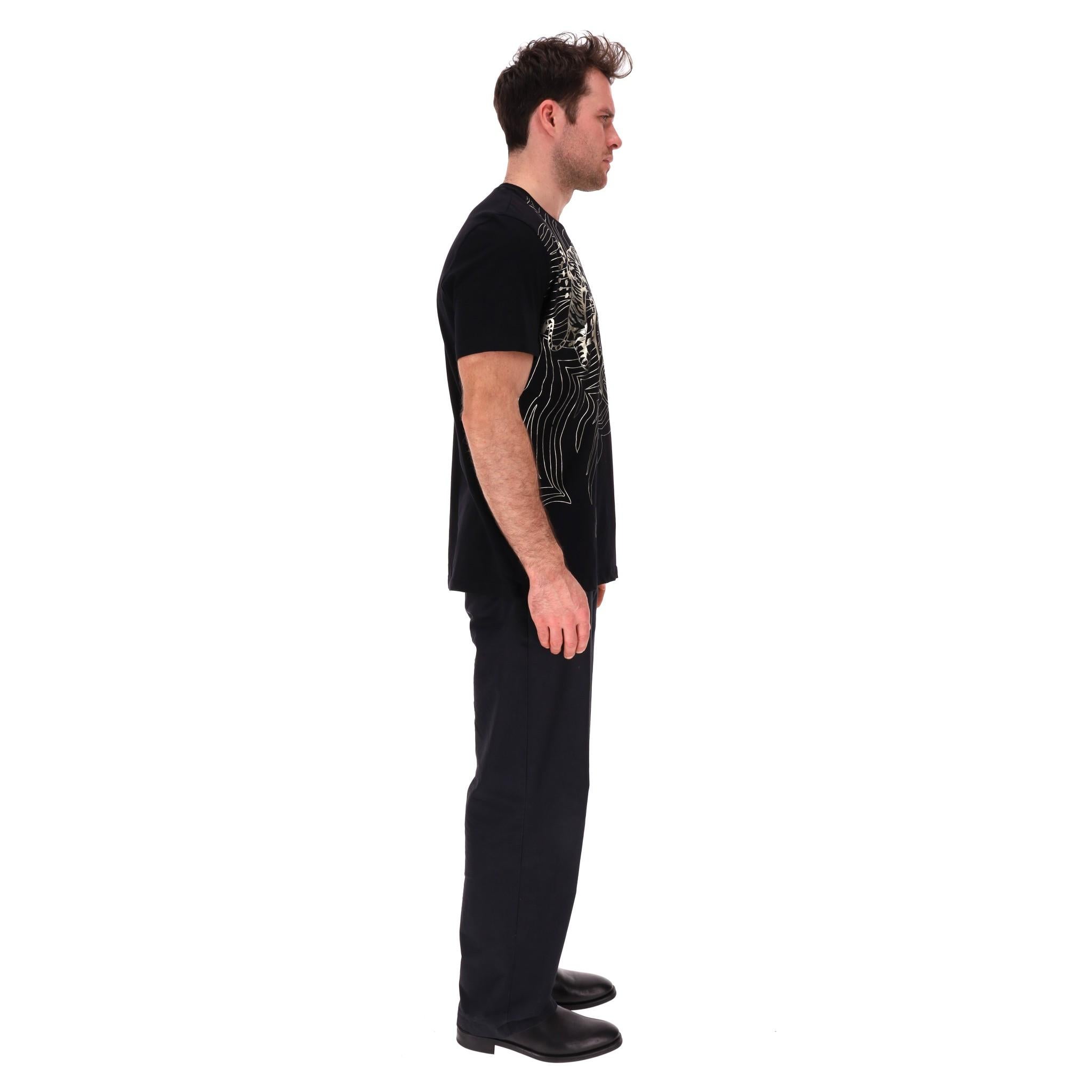 Black Versace Jeans Tigers Print Logo T-Shirt For Sale