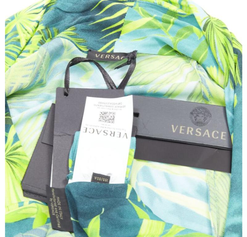 VERSACE Jlo Body de viscosa verde con estampado selvático IT36 XS 5