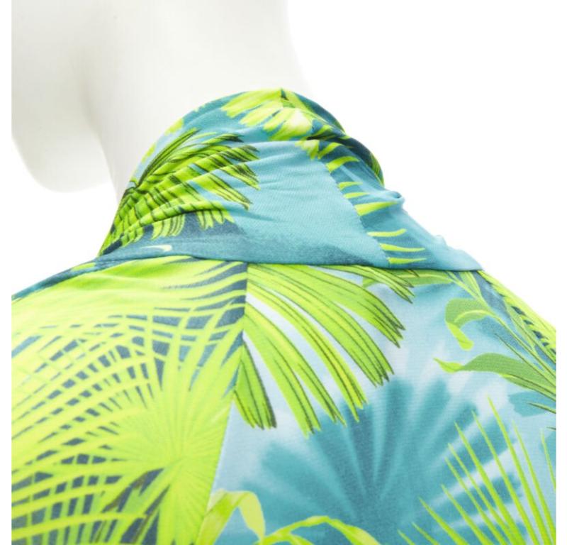 VERSACE Jlo Body de viscosa verde con estampado selvático IT36 XS 4